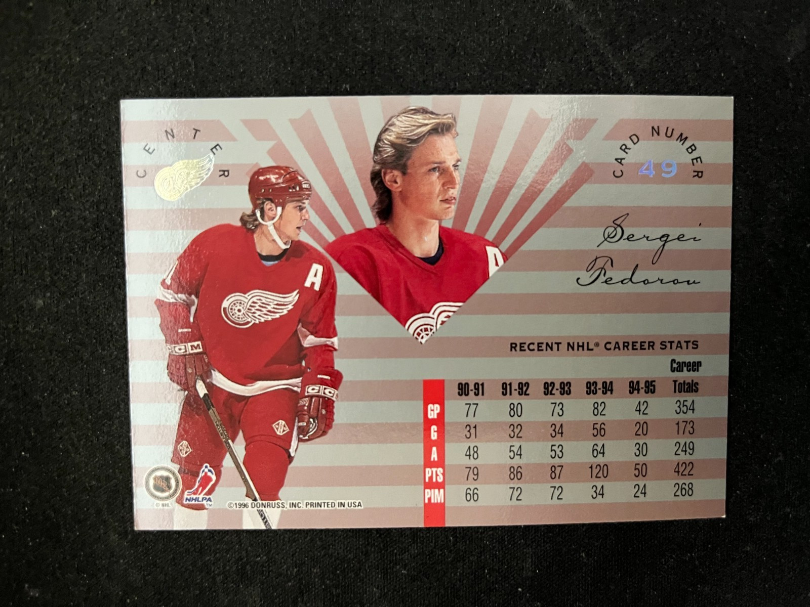1995-96 Donruss Leaf Limited #49 Sergei Fedorov Detroit Red Wings NrMt