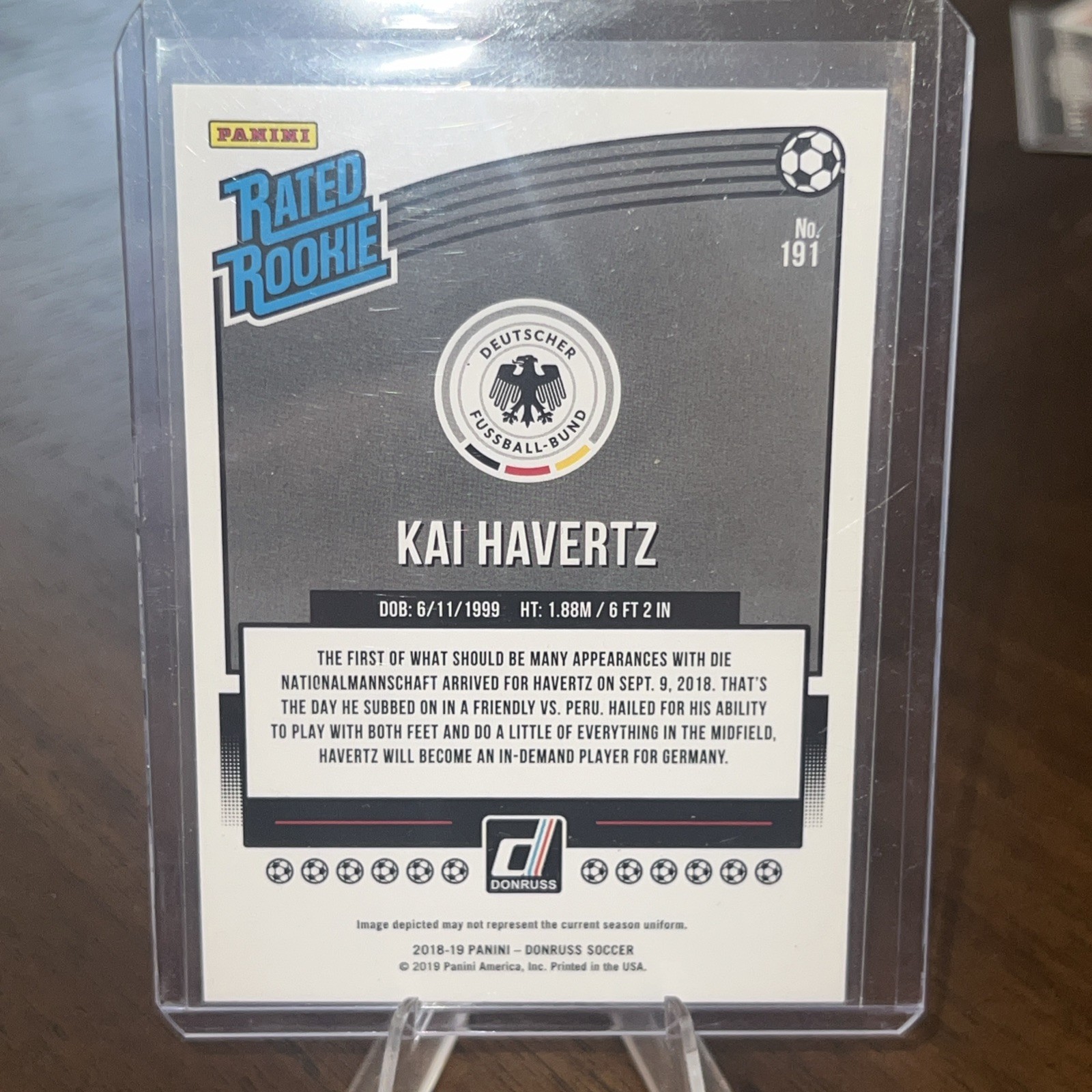 2018 Panini Donruss Kai Havertz RC Rated #191 Germany Rookie