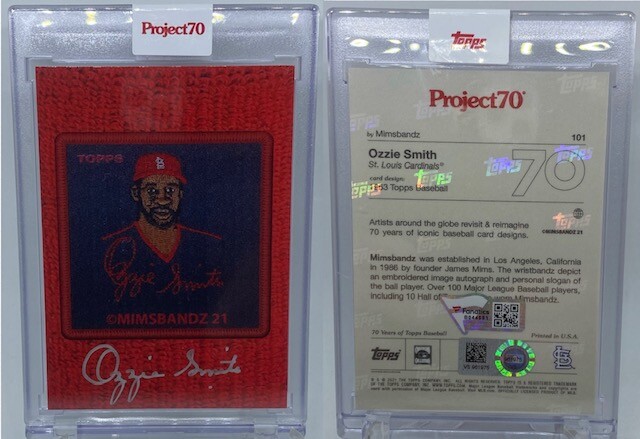 Topps Project 70 #101 Ozzie Smith by Mimsbandz Signed Auto MLB + Fanatics COA