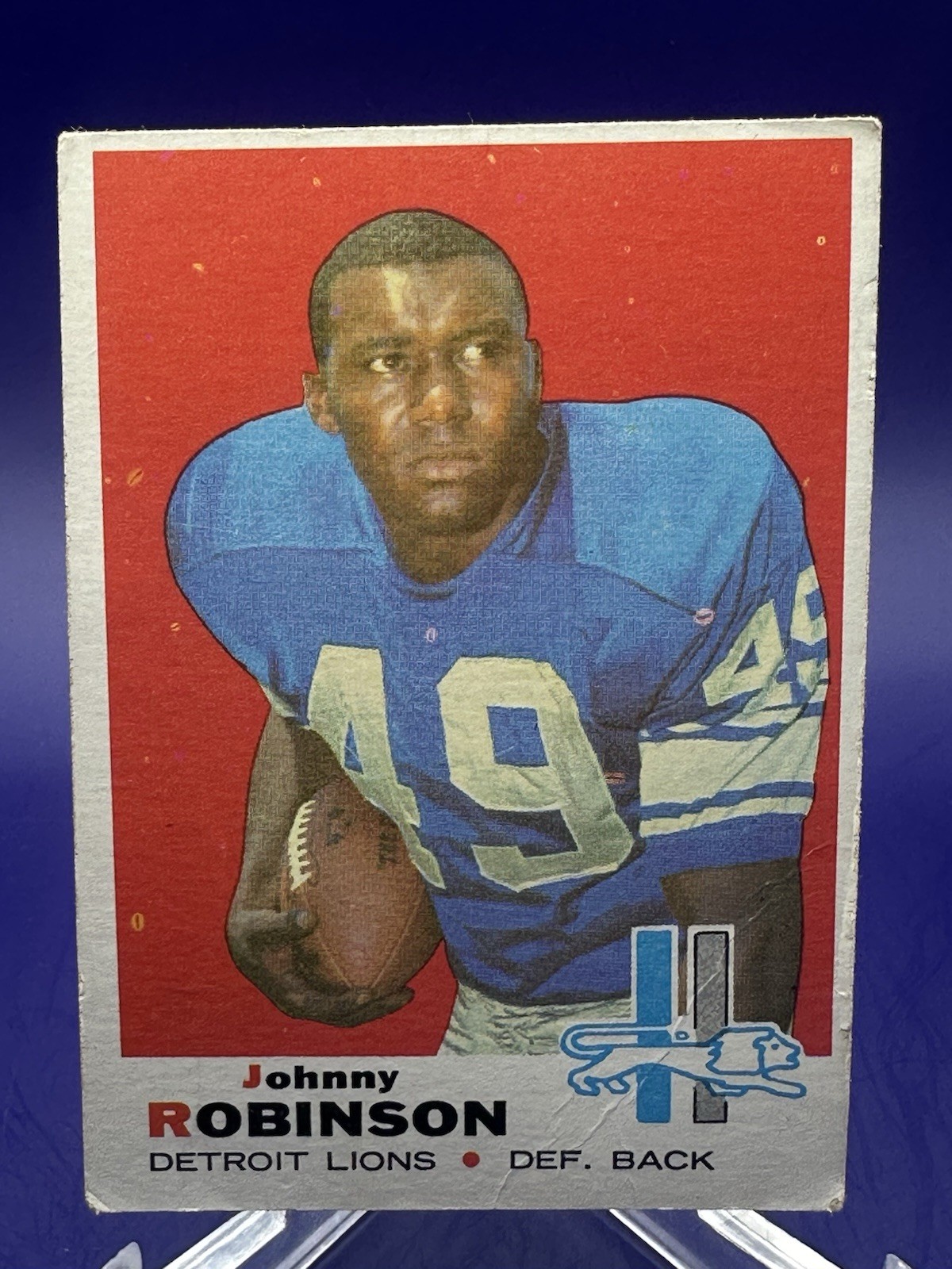 JOHNNY ROBINSON 1969 Topps #145 – EX – Crease At Bottom Right – Lions