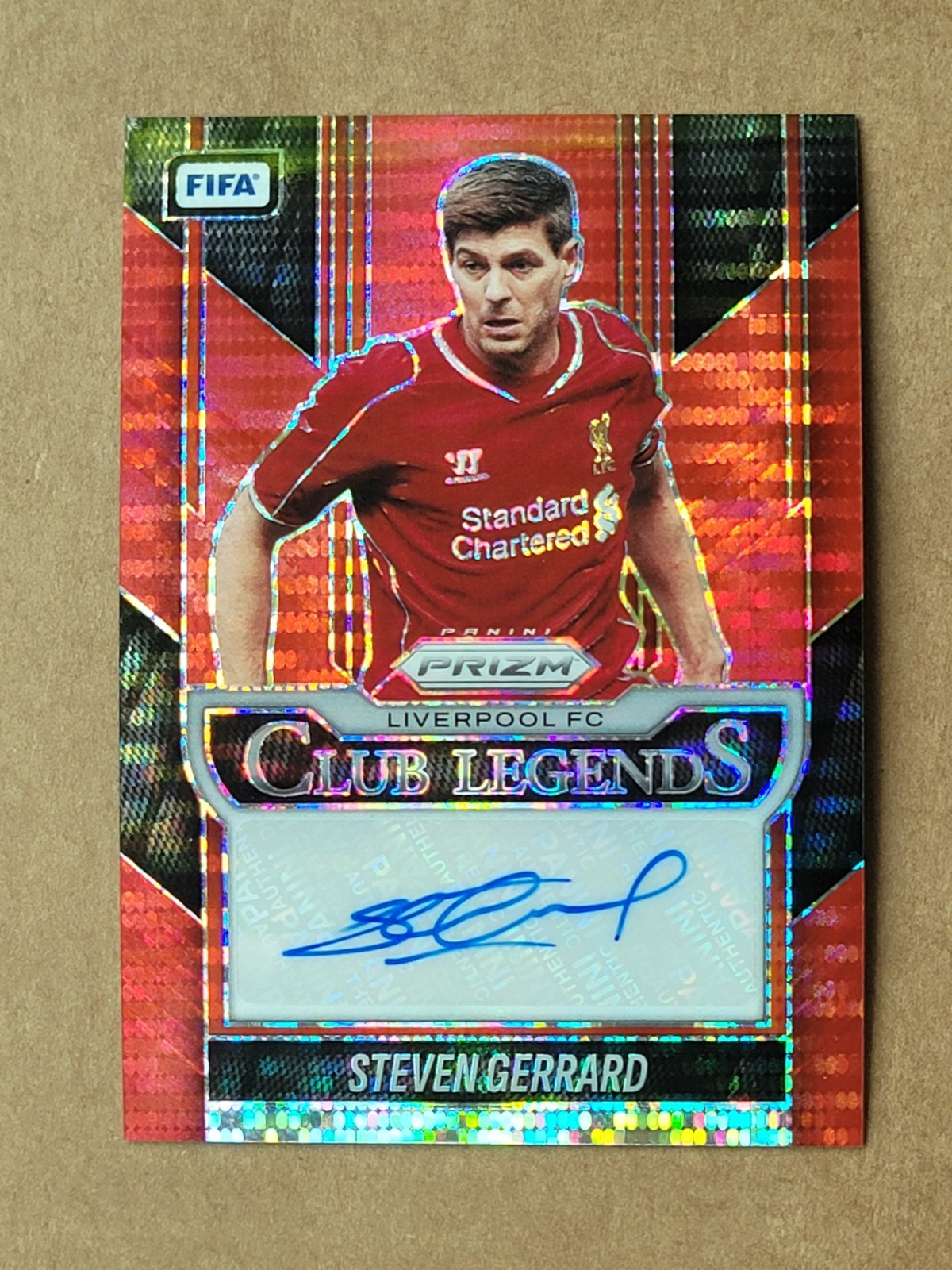 2025-26 Panini Prizm FIFA Steven Gerrard Red Autograph Club Legends Liverpool FC