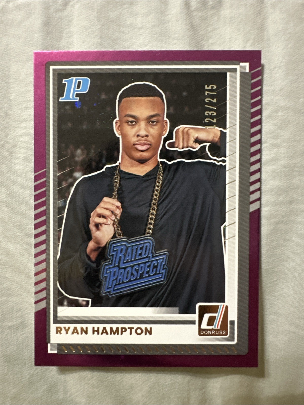 Ryan Hampton 2025-26 Panini Donruss #91 Rated Prospect Purple Rookie RC 123/275