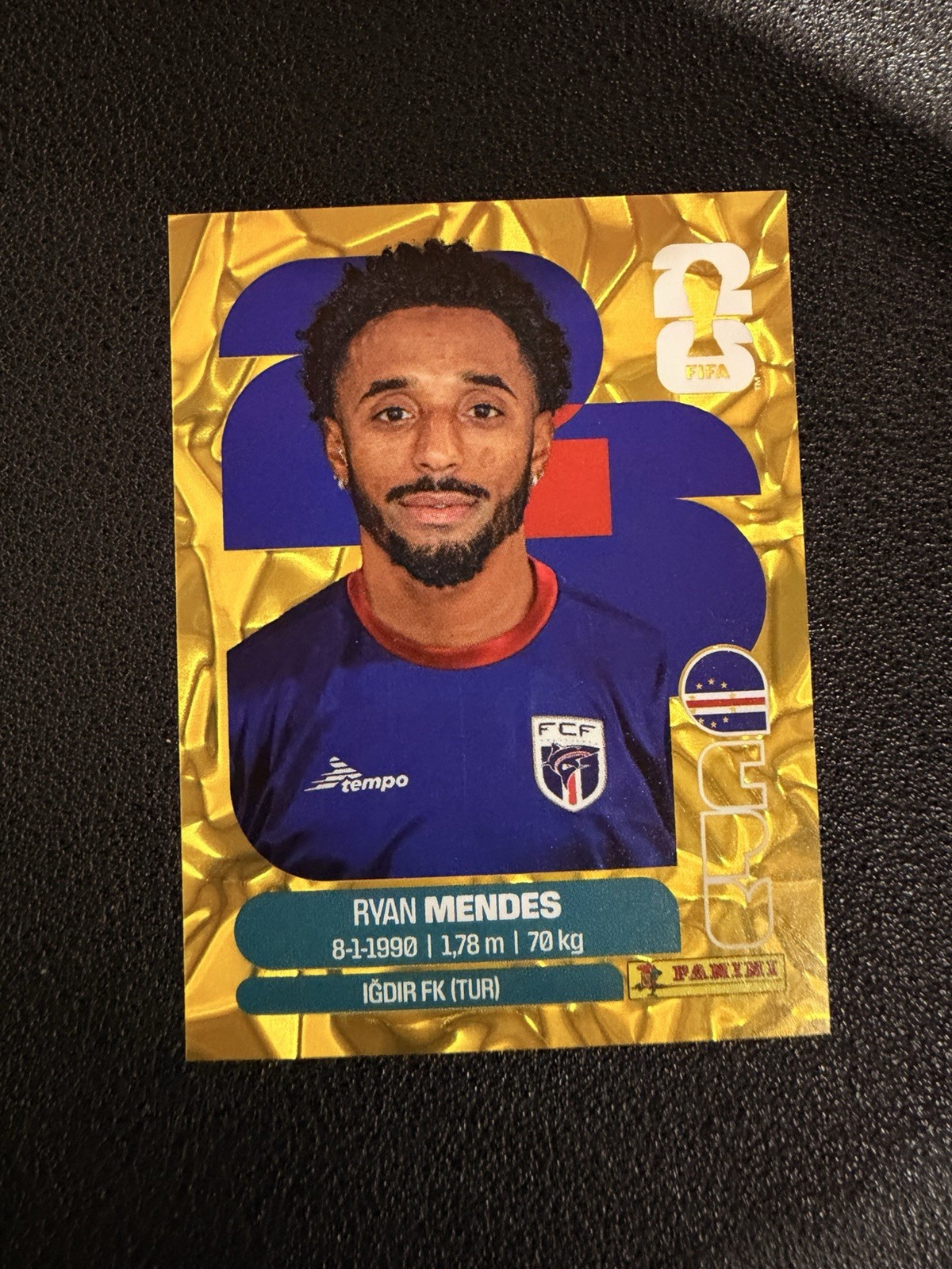 CAPE VERDE Panini FIFA World Cup 2026 Gold Crumple Stickers – YOU PICK – A-Z