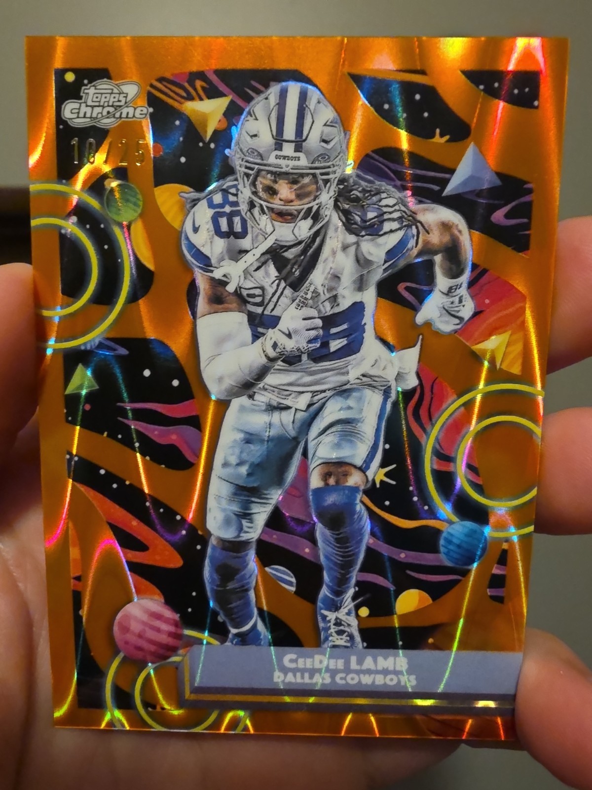 2025 Topps Chrome Cosmic – CeeDee Lamb Orange /25 Dallas Cowboys See Desc