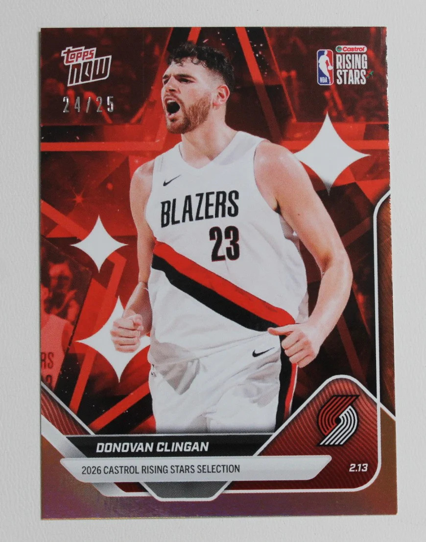 2026 Topps Now Castrol Rising Stars Donovan Clingan #RS16 Orange Foil 24/25