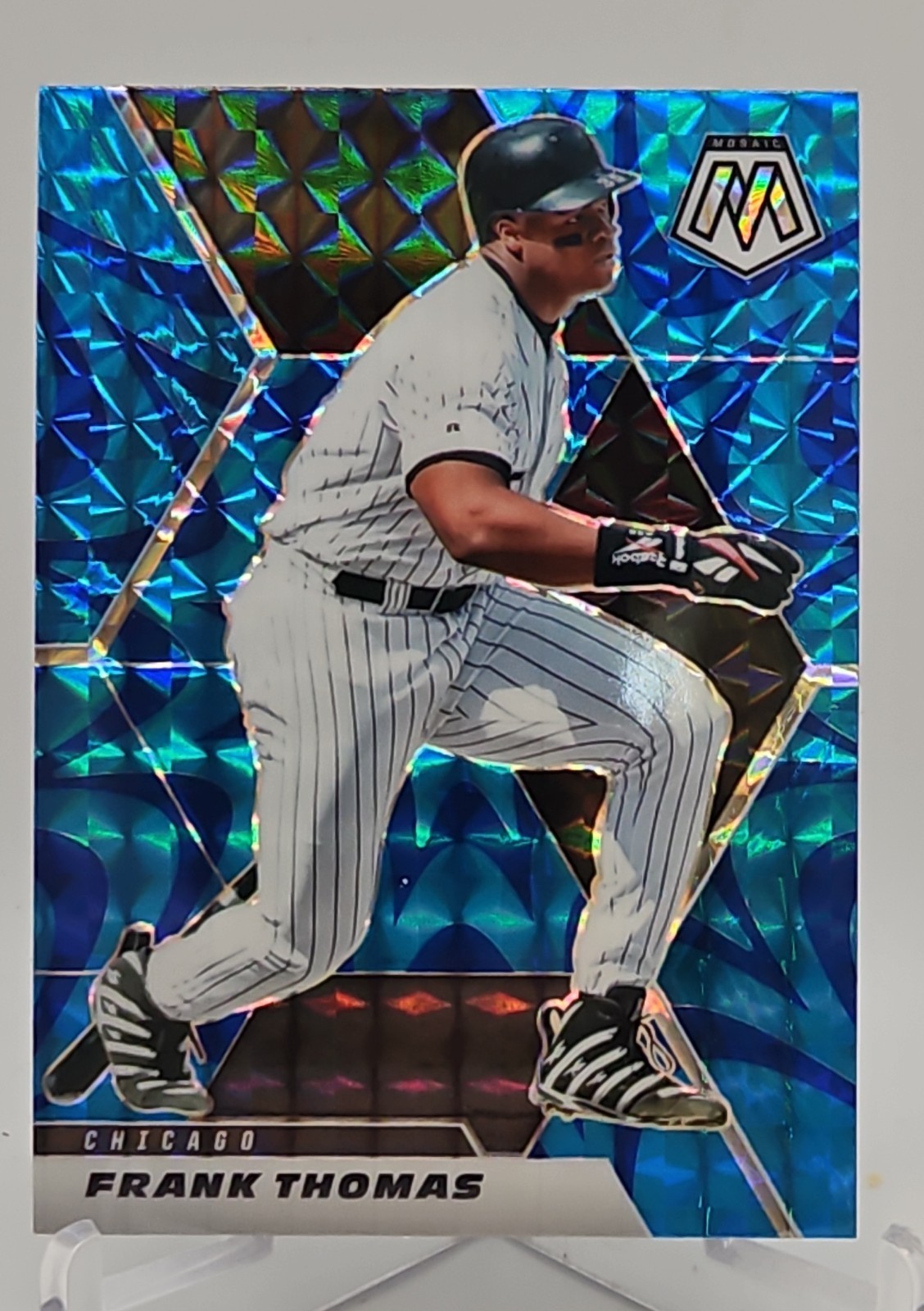 2021 Panini Mosaic Frank Thomas #29 Blue Camo Mosaic Prizm White Sox