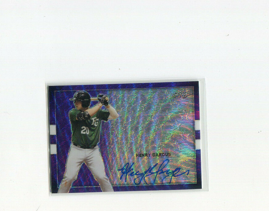 2018 Leaf Perfect Game Metal Autographs Purple Wave Henry Gargus Auto 8/8
