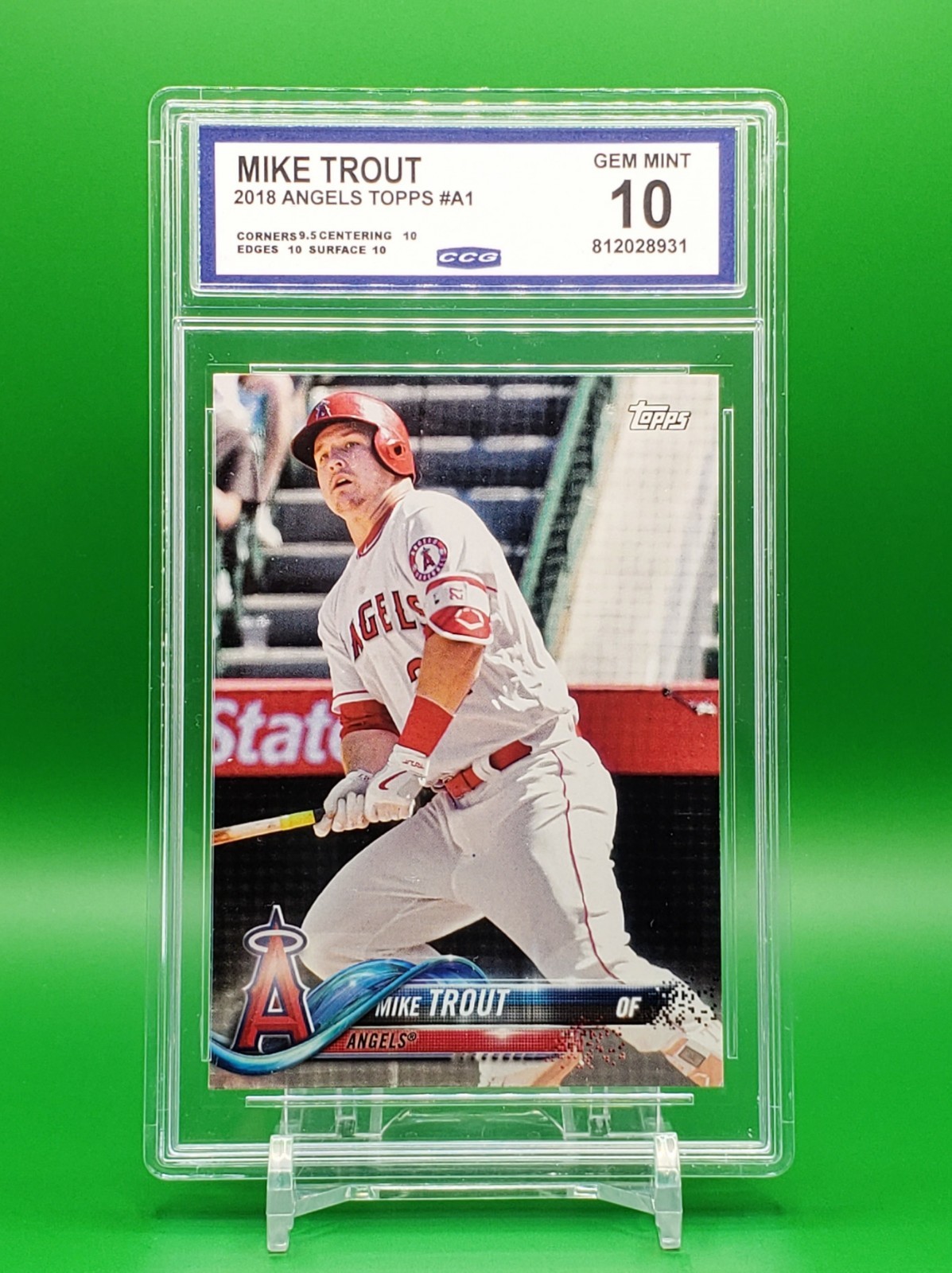 Mike Trout – 2018 Topps #A-1 (CCG GEM 💎 MINT 10) ANGELS