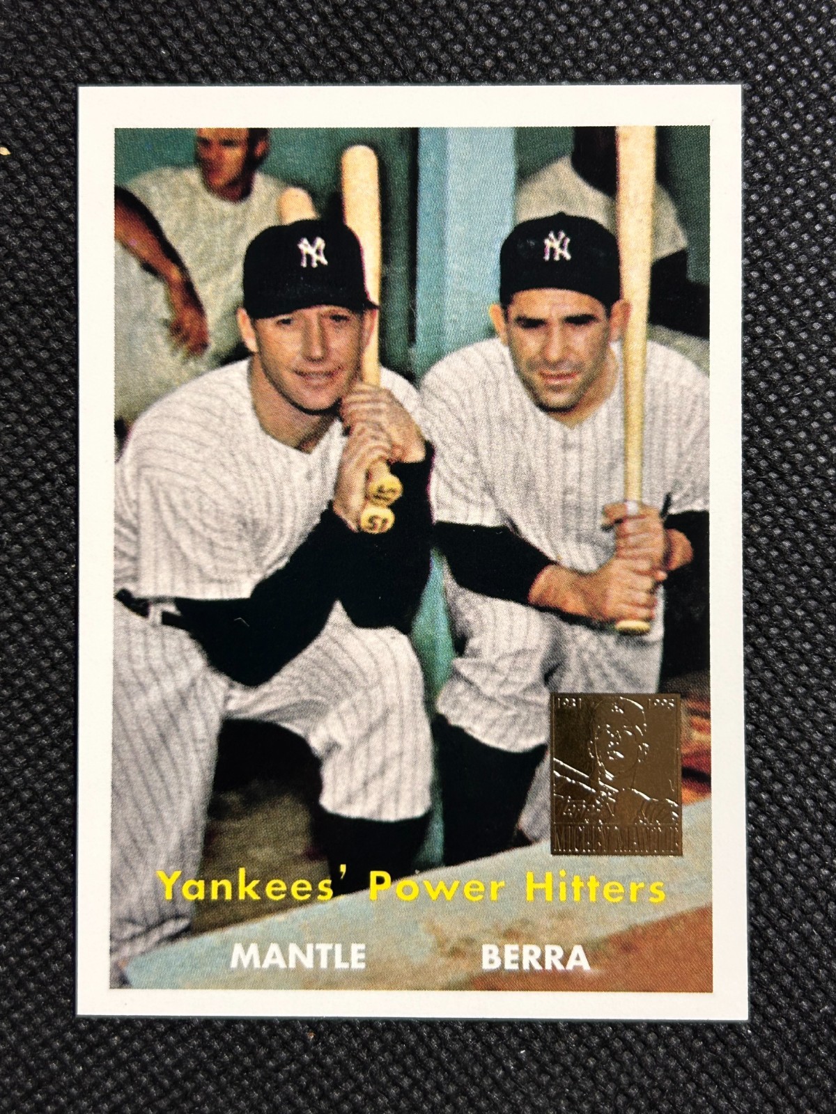 1996 Topps Mickey Mantle / Yogi Berra Insert #23 Power Hitters New York Yankees