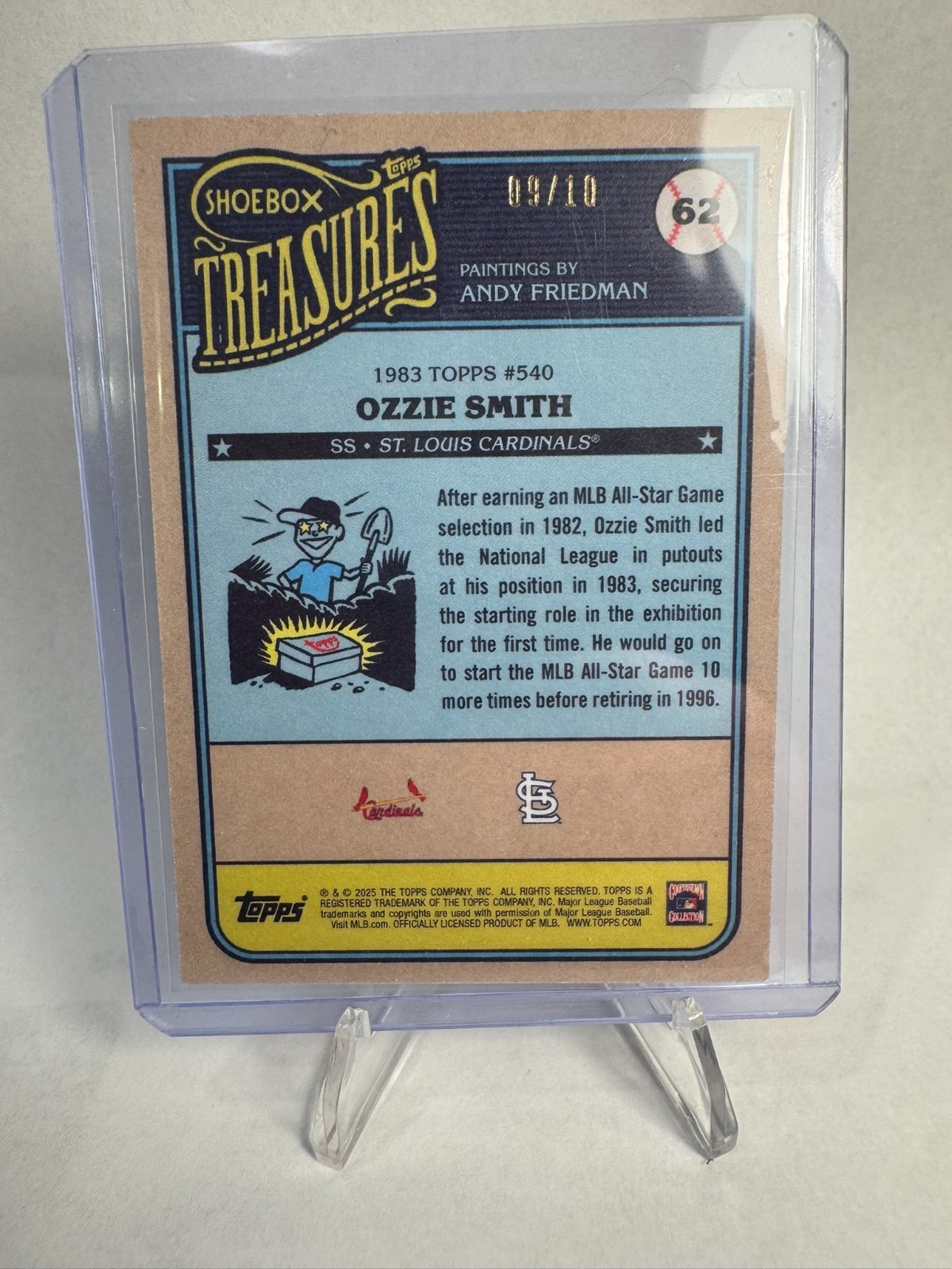 2025 Topps Shoebox Treasures – 1983 Topps Ozzie Smith #62 Vintage Stock /10