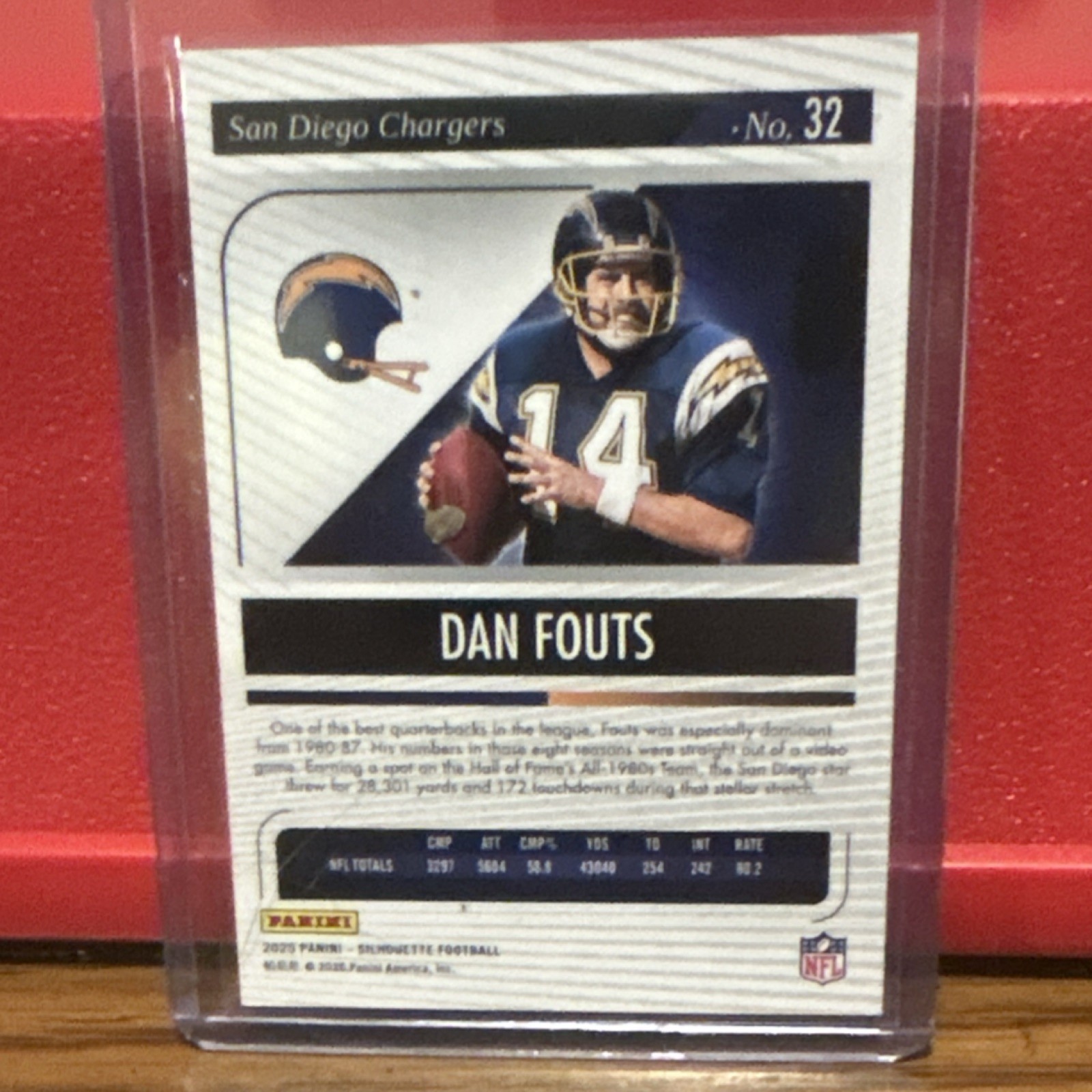 Panini 2023 Silhouette Football Dan Fouts #32 San Diego Chargers /25
