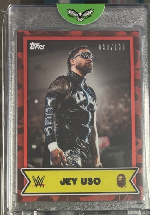 Jey Uso 2025 Topps WWE X Bape #1/10 Black Camo SSP + #/199 Red Camo No.31