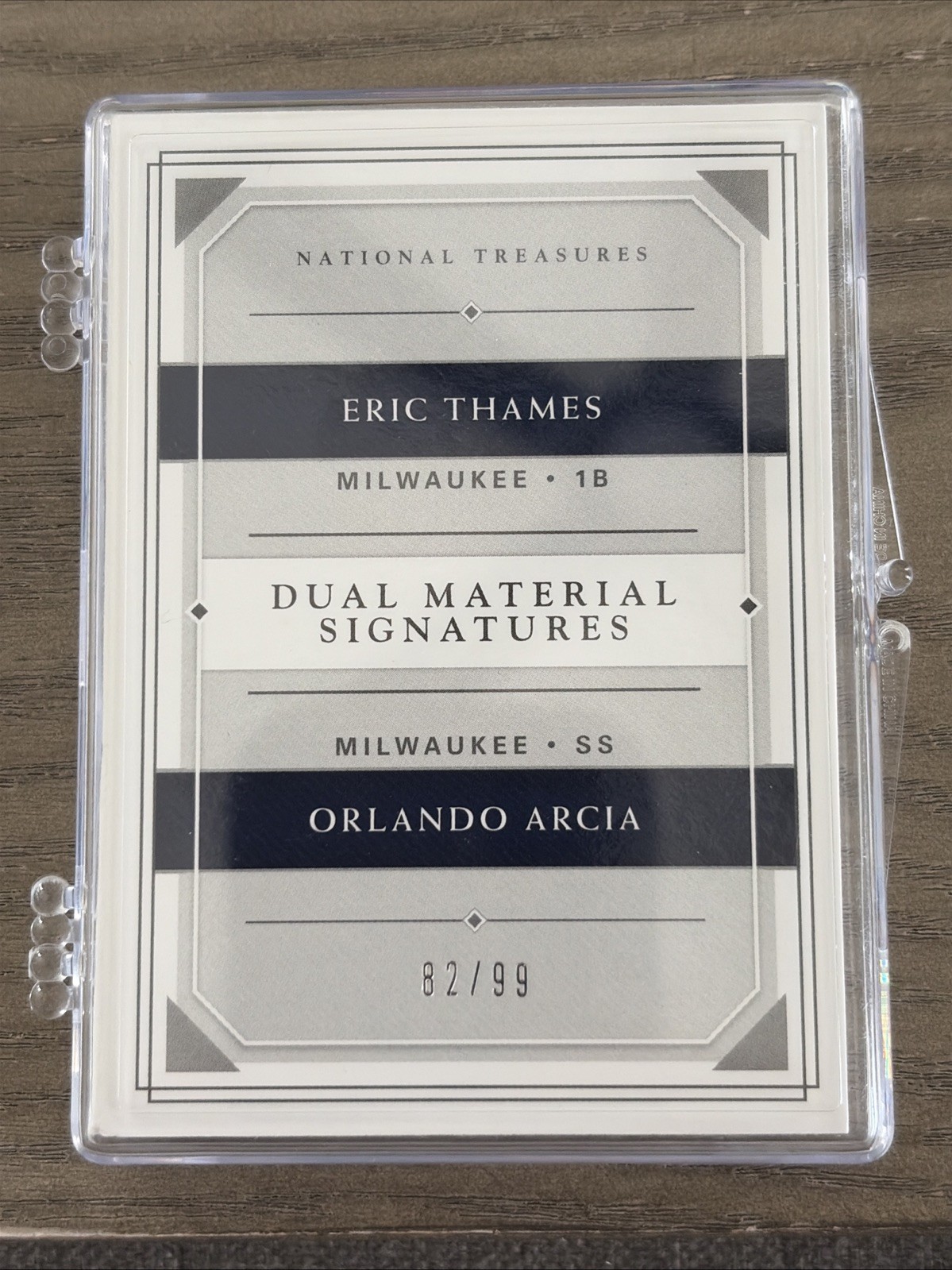 2018 National Treasures Booklet Jersey Auto – Orlando Arcia & Eric Thames /99
