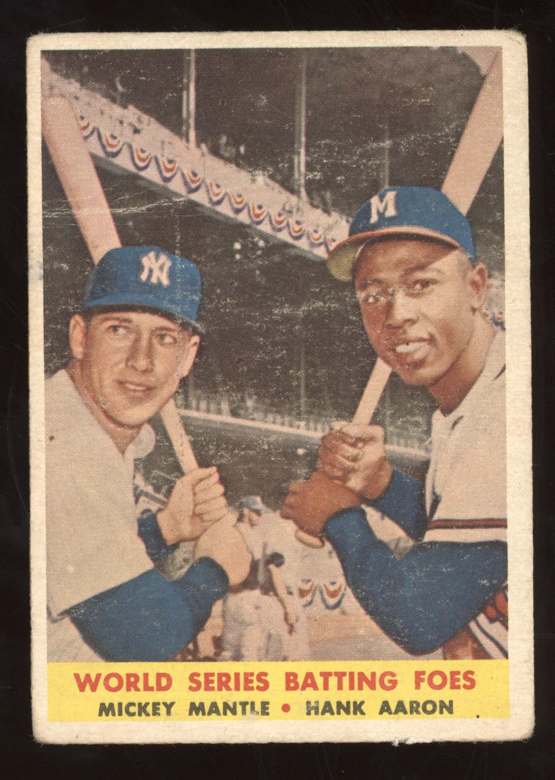1958 Topps Hank Aaron Mickey Mantle #418