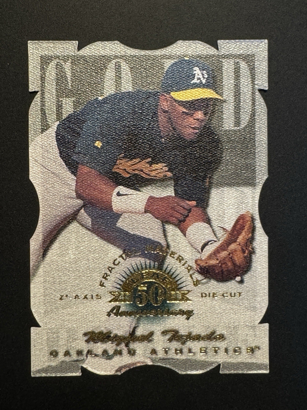 Ultra Rare 1998 Leaf Fractal Materials Z-Axis Die Cut Miguel Tejada #13/20 A’s