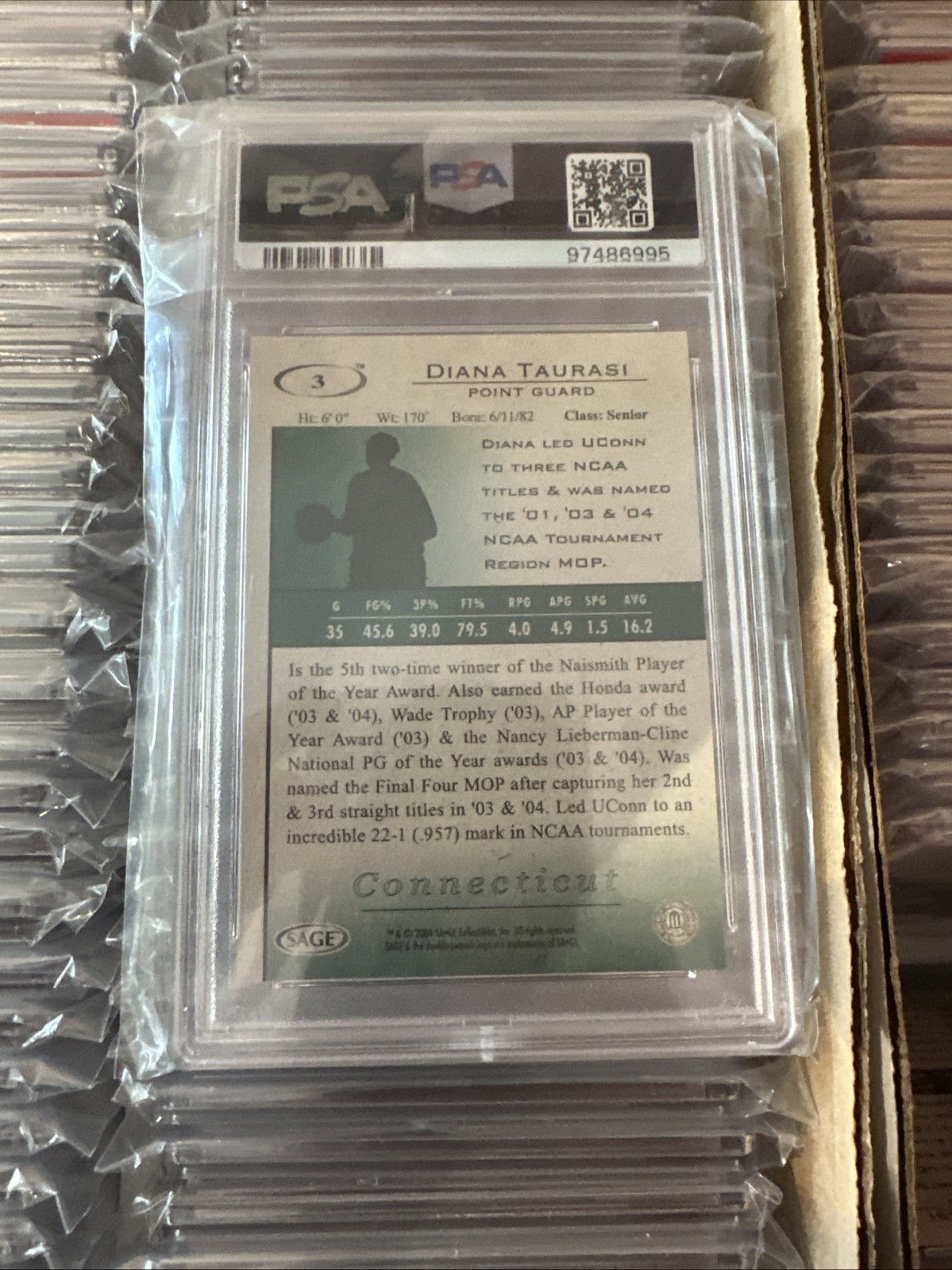 2004 SAGE Hit – #3 Diana Taurasi RC Rookie PSA 10!