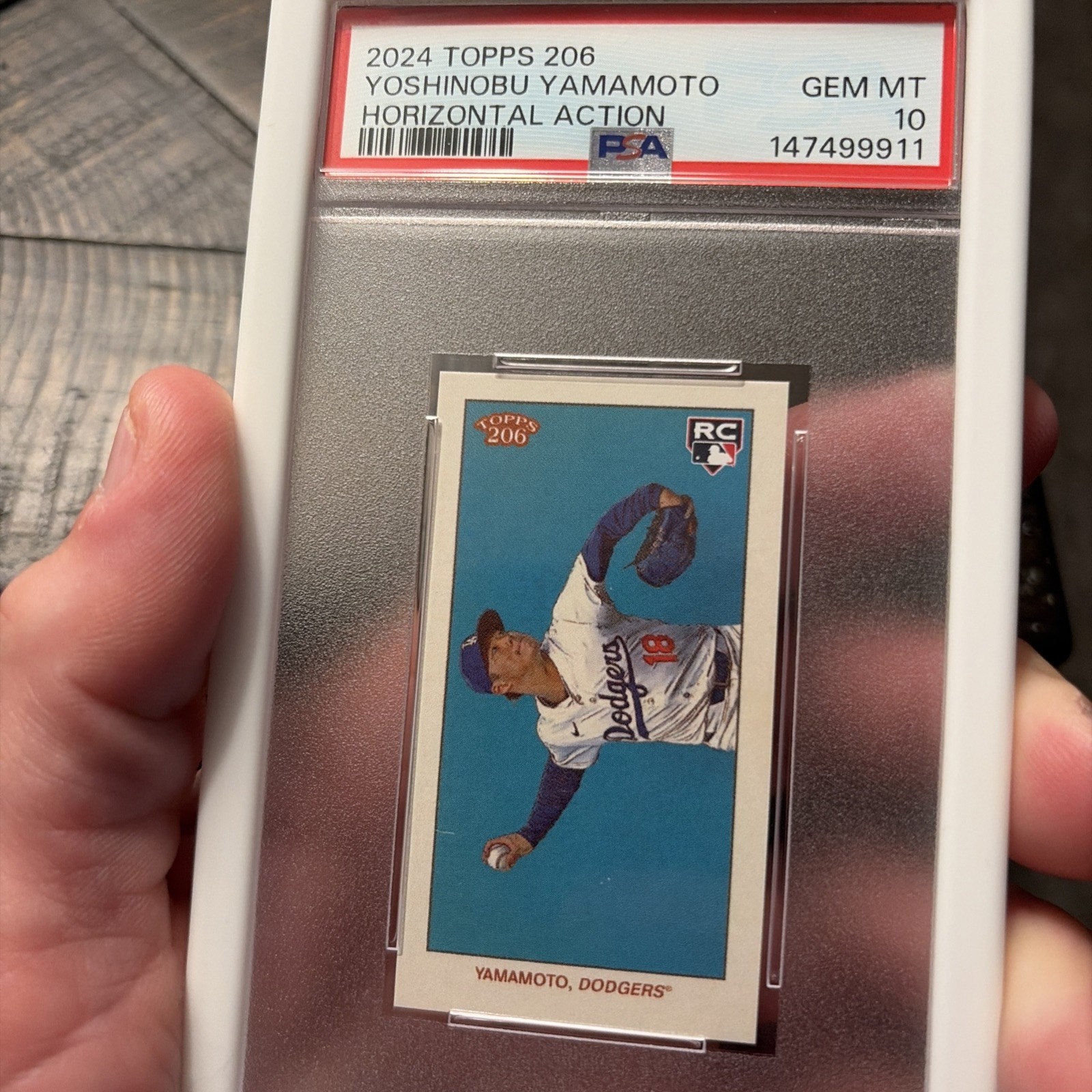 2024 Topps T206 Yoshinobu Yamamoto Horizontal Action PSA 10