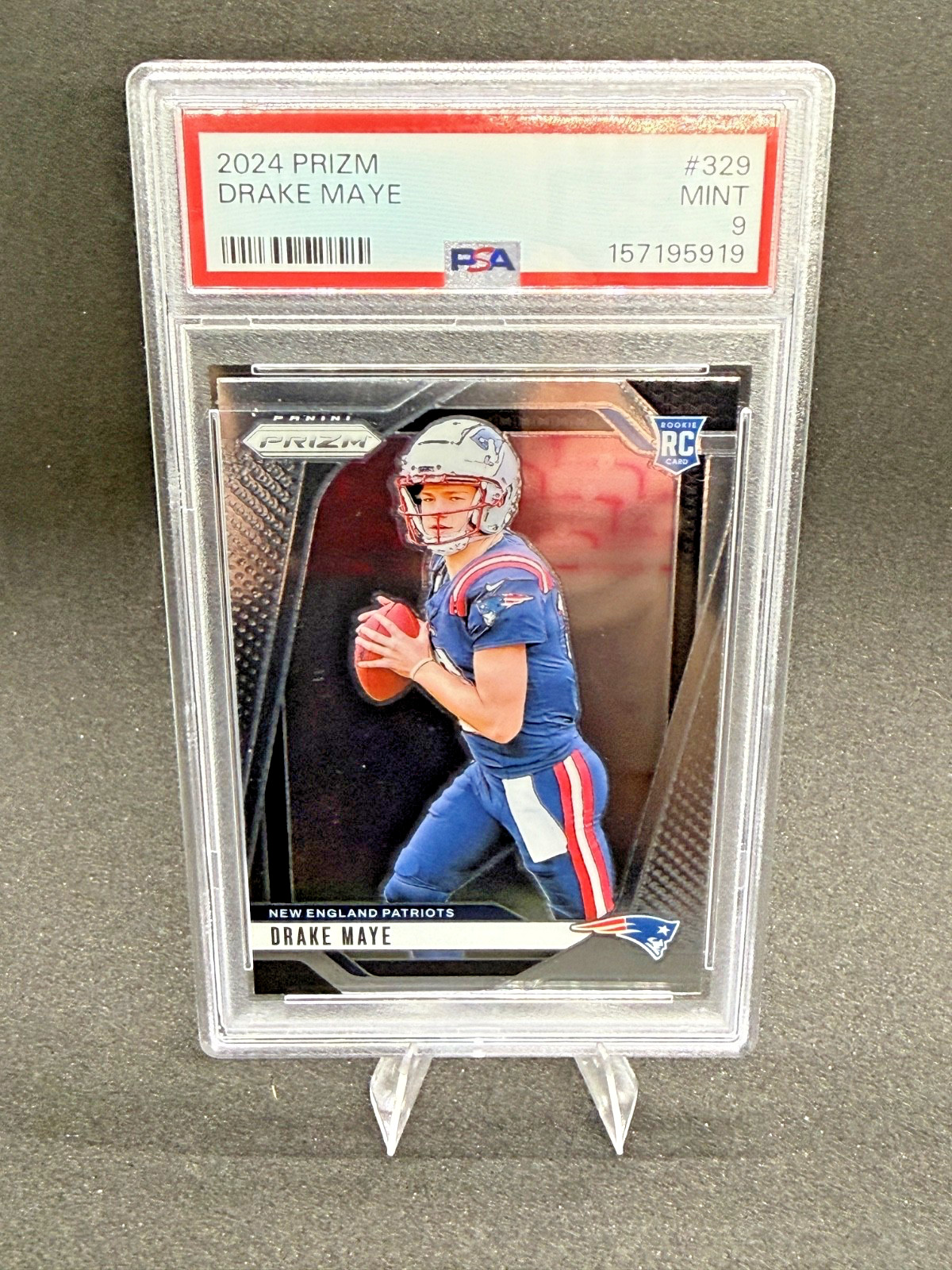 2024 Panini Prizm Base RC PSA 9 #329 – Drake Maye – Patriots