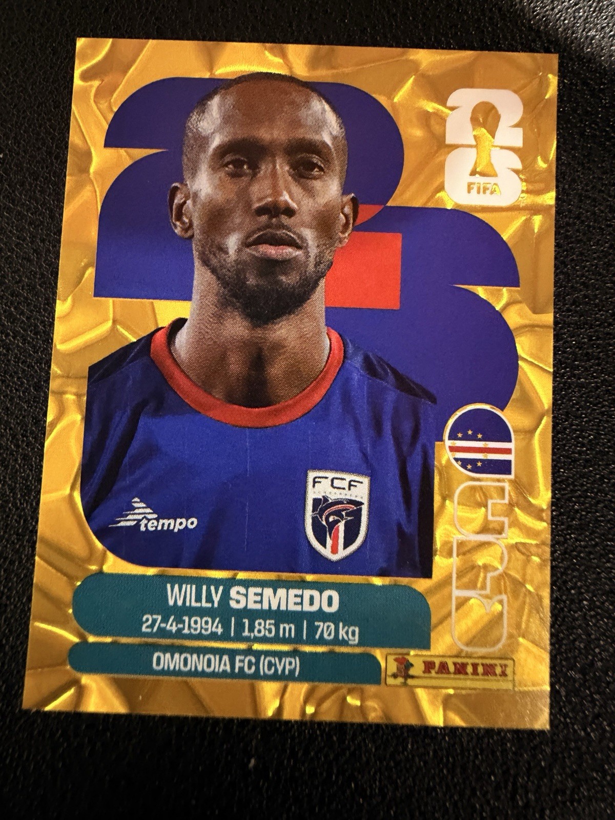 CAPE VERDE Panini FIFA World Cup 2026 Gold Crumple Stickers – YOU PICK – A-Z