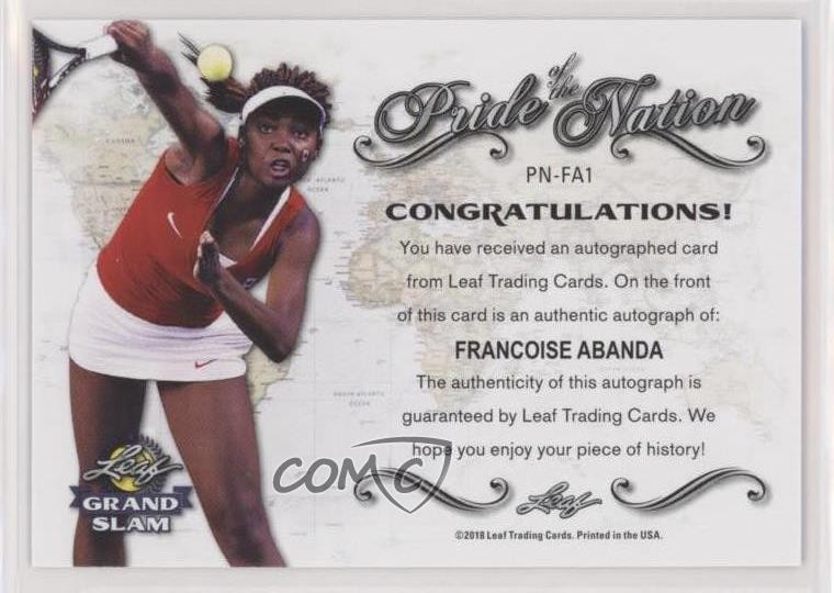 2018 Leaf Grand Slam Pride of the Nation Green 8/10 Francoise Abanda Auto 0f3