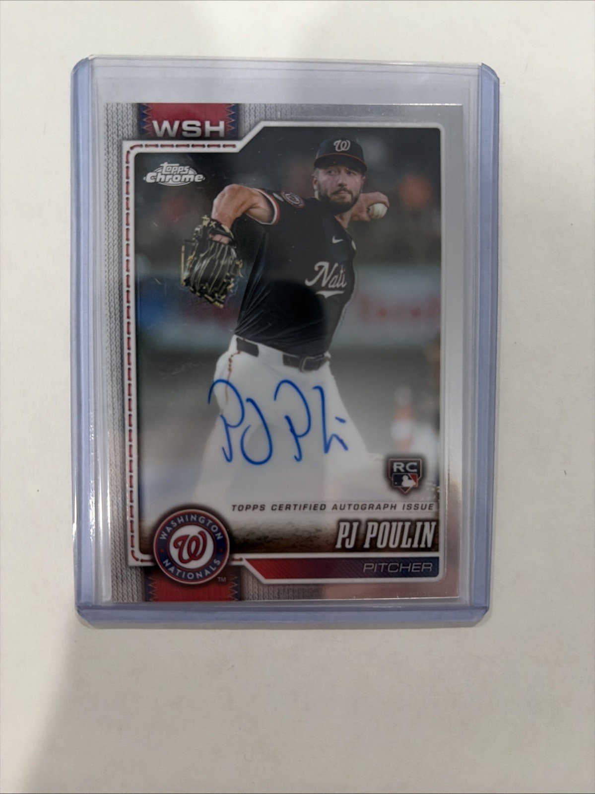 2026 Topps Chrome PJ Poulin Rookie Chrome Auto SP #RA-PP Nationals (RC)
