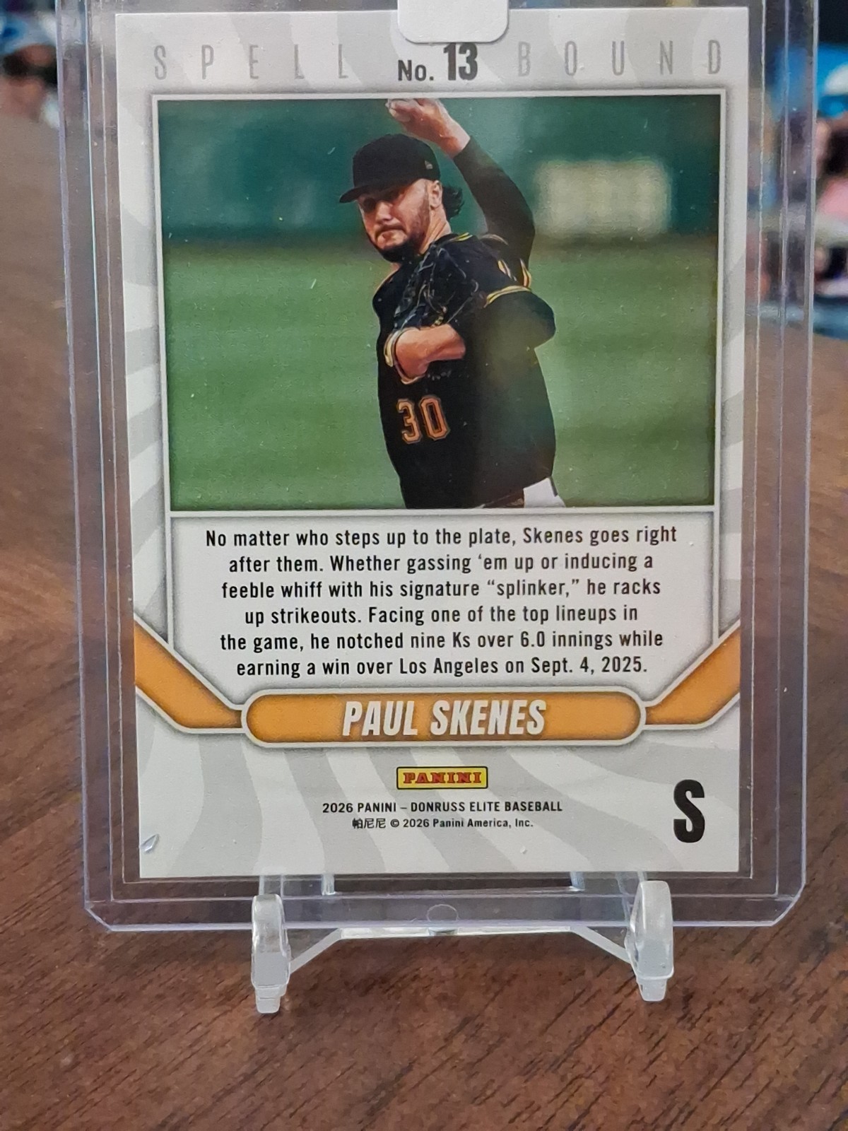 2026 Panini Donruss Elite Baseball – Paul Skenes #13 Spell Bound “S” Purple /49