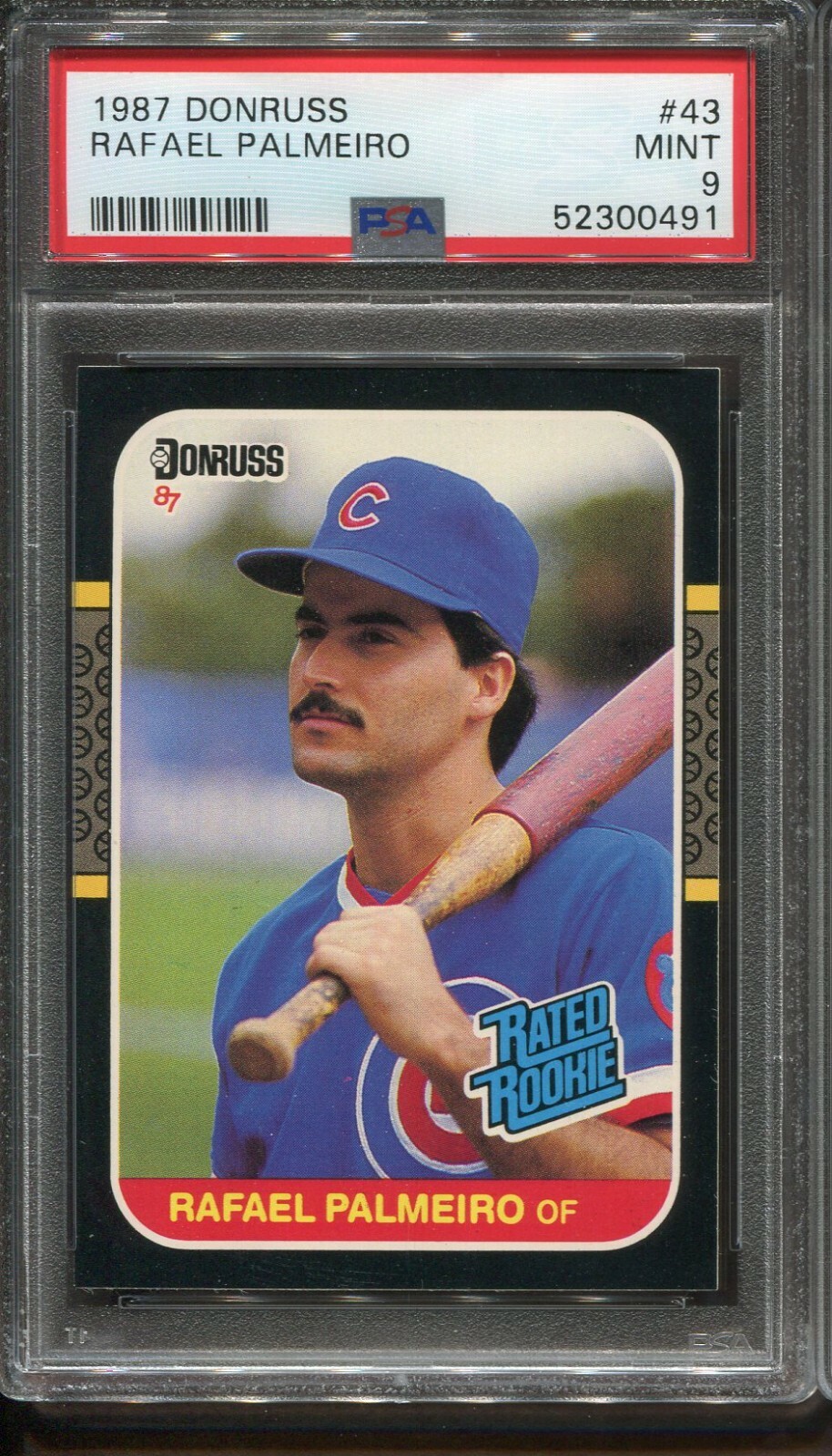 1987 Donruss #43 Rafael Palmeiro RC PSA 9 ++ Looks GEM Centered Chicago Cubs