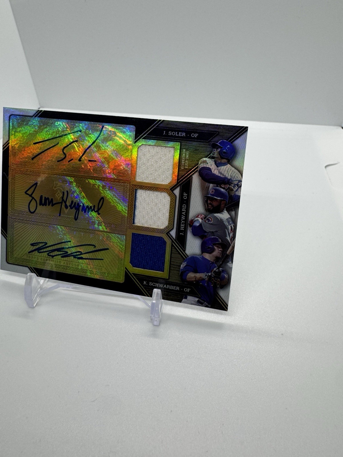 Topps 2016 Triple Threads Auto Relic /36 Soler Heyward Schwarber TTARC-SHS