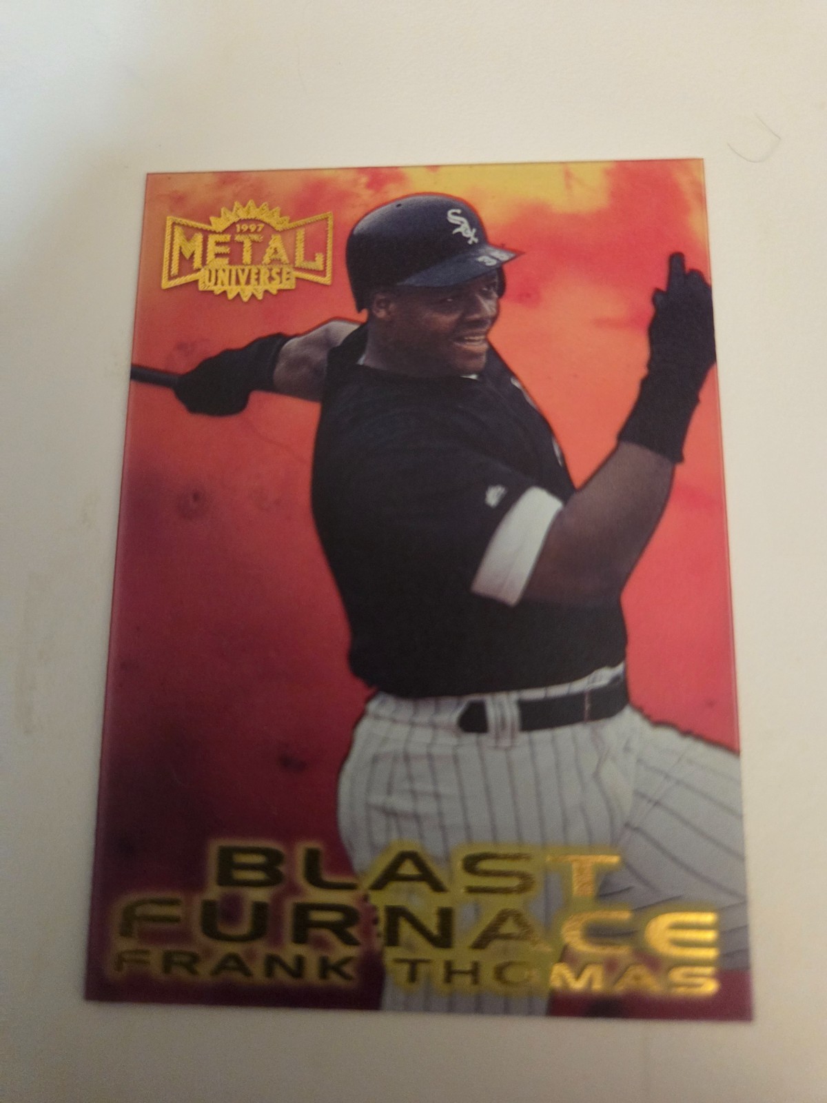 1997 Fleer Metal Universe Blast Furnace – White Sox Frank Thomas Card #11 Of 12
