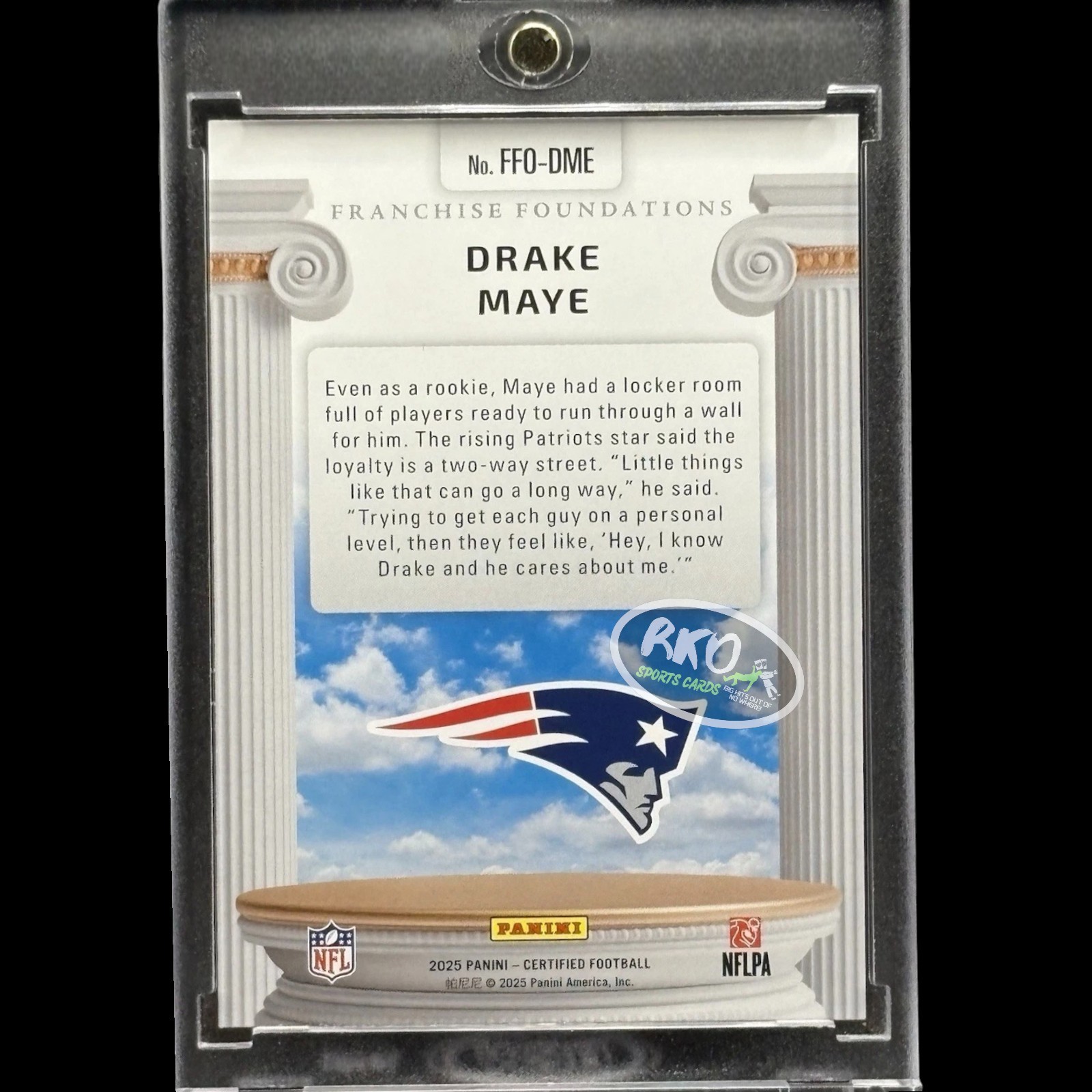 Drake Maye RARE HOLO FOIL LOGO REFRACTOR INVESTMENT CARD PANINI PATRIOTS MINT