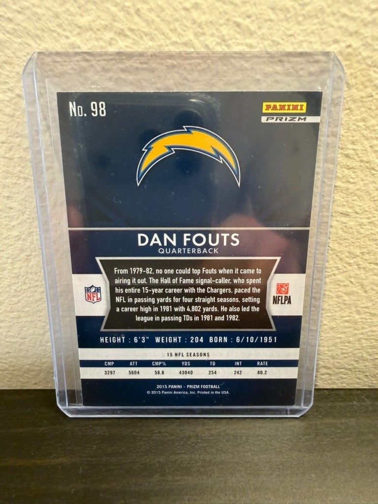 DAN FOUTS 2015 Panini Prizm SILVER AUTO #98 SAN DIEGO CHARGERS