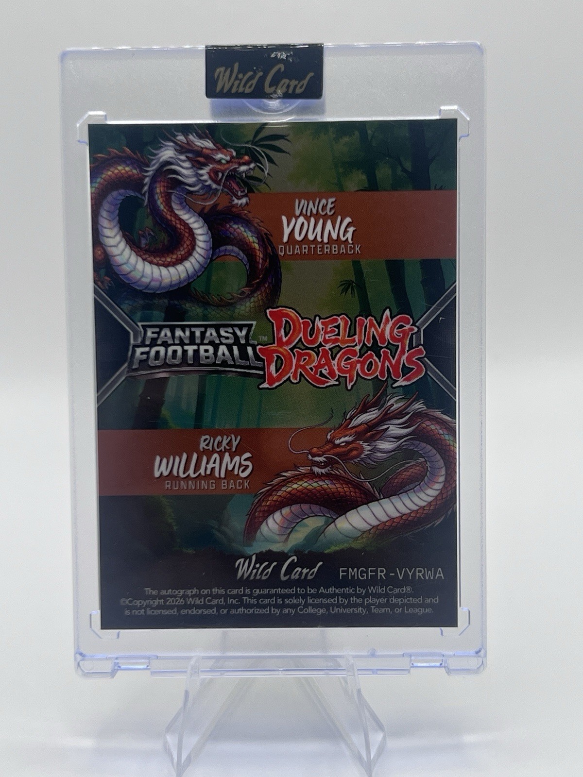 Wild Card Fantasy Football Dueling Dragons Vince Young/Ricky Williams Auto 1/1