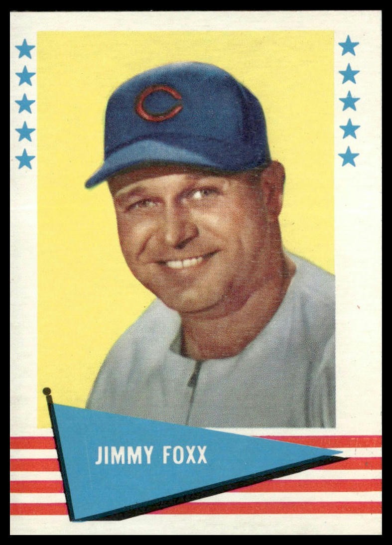1961 Fleer Baseball Greats (F418-3) #28 Jimmie Foxx