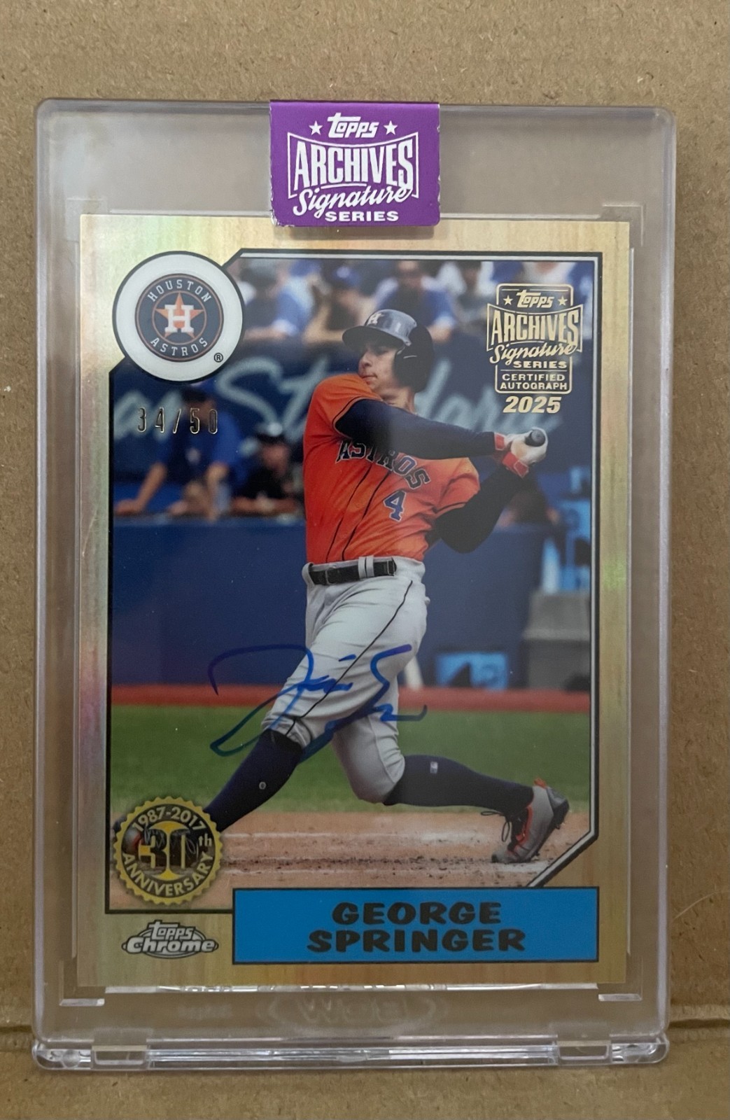 2025 Topps Archives Signature Series George Springer Chrome Auto /50 Astros
