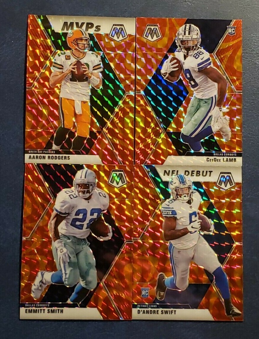 2020 Mosaic Football ORANGE REACTIVE PRIZMS with Rookies and Legends You Pick