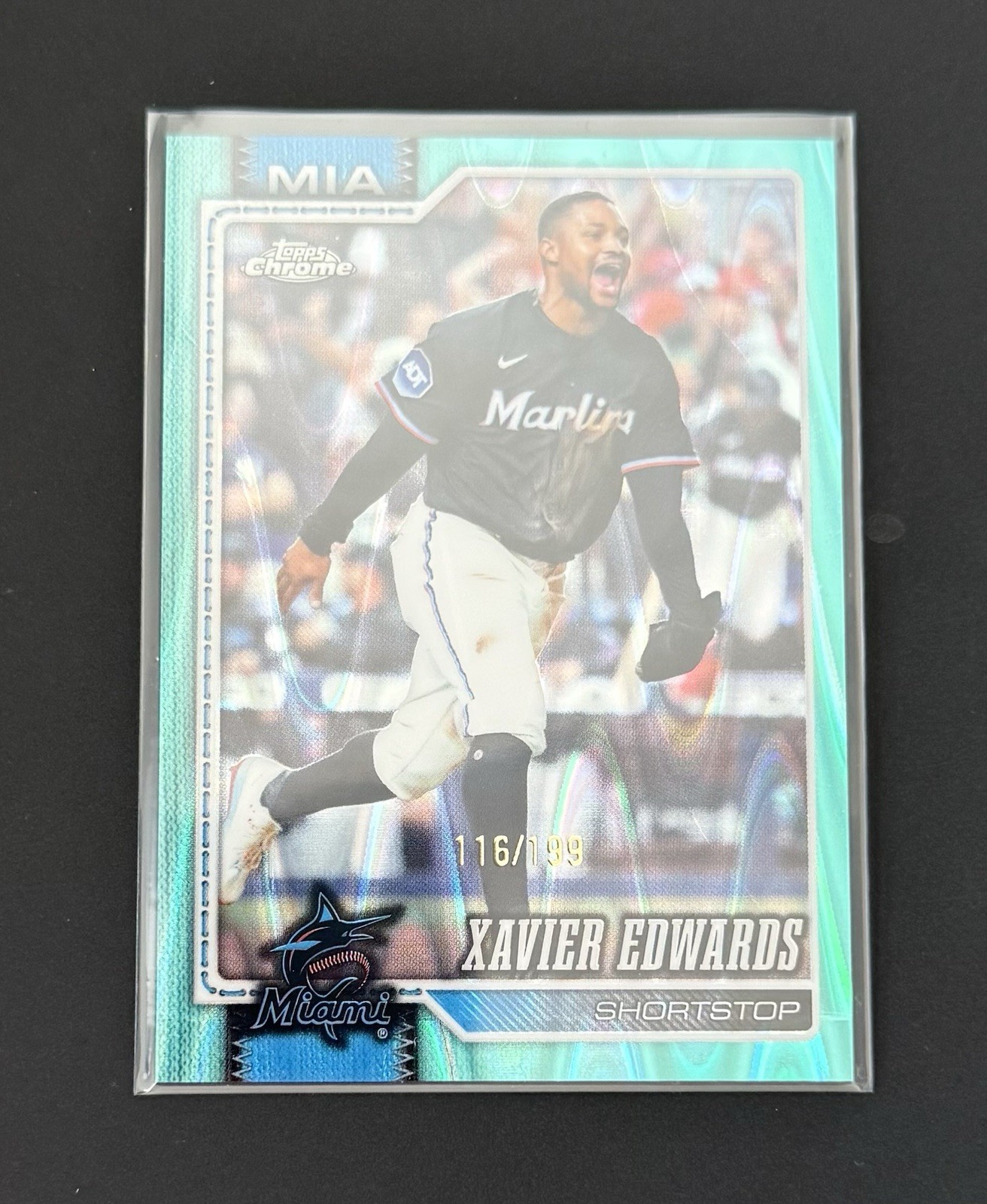 2026 Topps Chrome – Xavier Edwards #115 Aqua Raywave Refractor /199