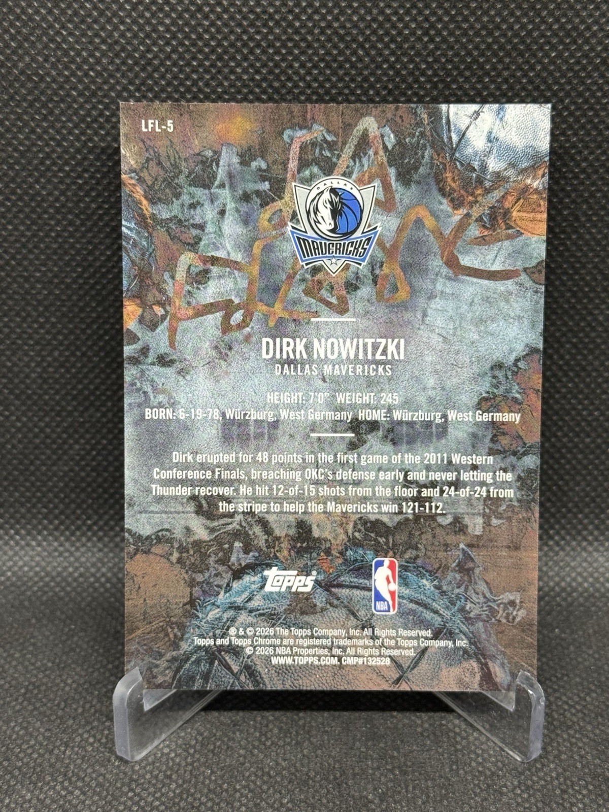 2025-26 Topps Chrome Cactus Dirk Nowitzki La Flame Gold /50 SP 🔥 Dallas