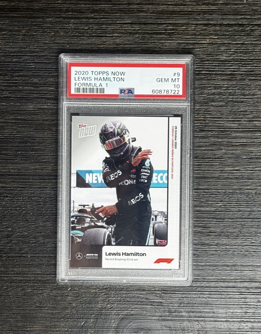 2020 Topps Now F1 F1 Lewis Hamilton RC #9 PSA 10 GEM MINT