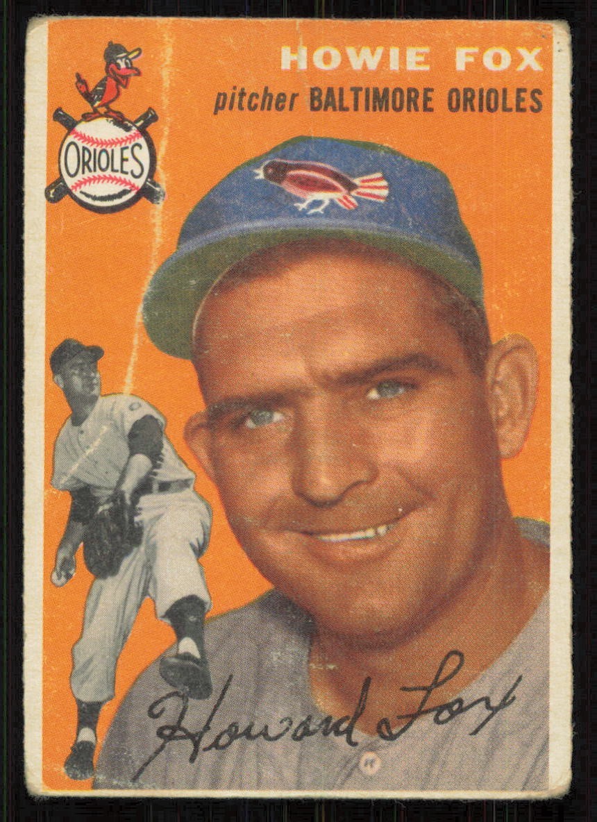 1954 Topps #246 HOWIE FOX Baltimore Orioles VG (Bend line LS)