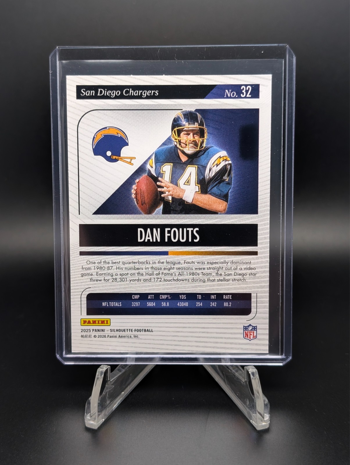 Dan Fouts 2025 Panini Silhouette #32 Bronze /49 Chargers