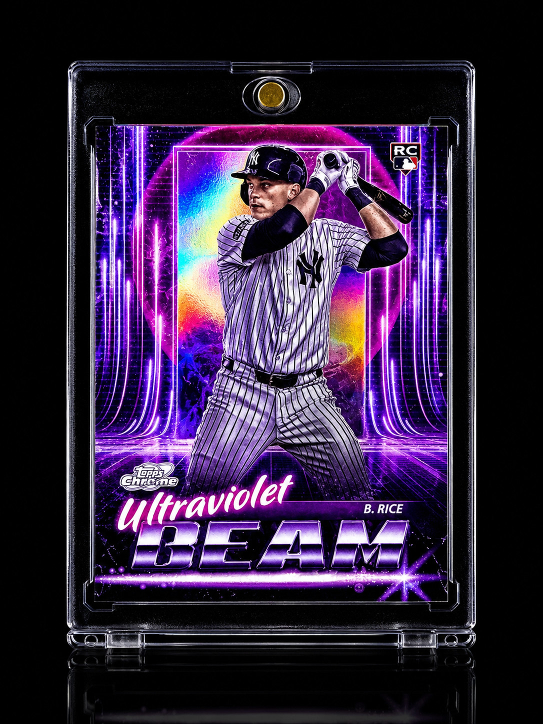 BEN RICE ROOKIE NEON REFRACTOR RARE Chrome Holo SP Insert Topps 2025 Yankees MVP