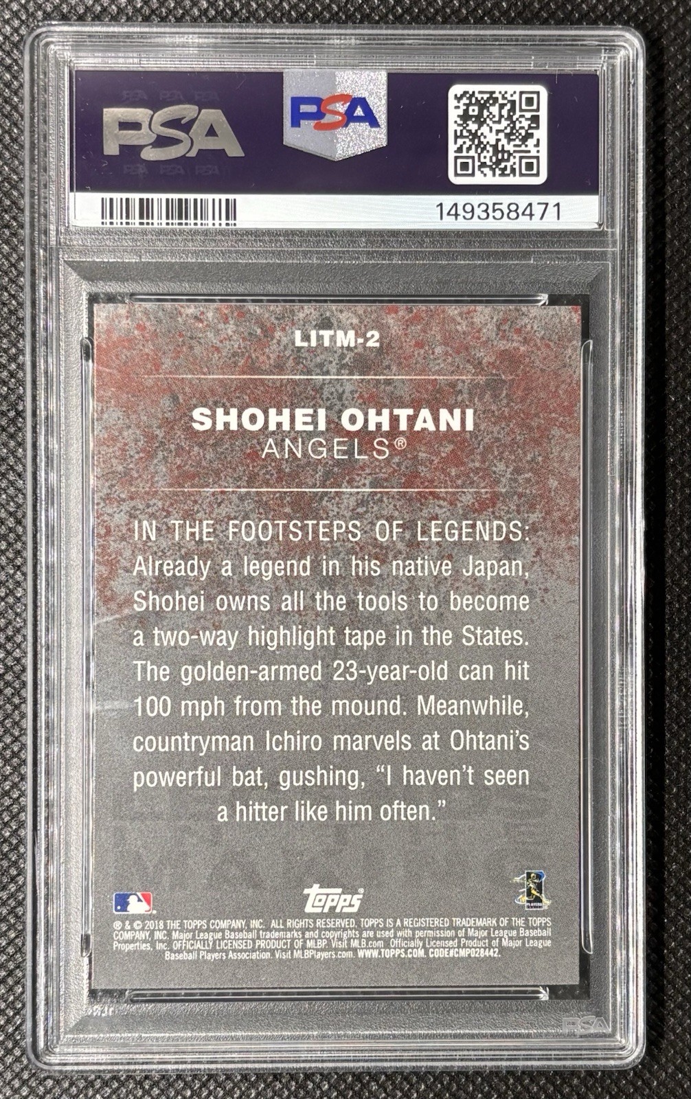 2018 Topps – Legends in the Making Series 2 Shohei Ohtani #LITM-2 Black (RC)