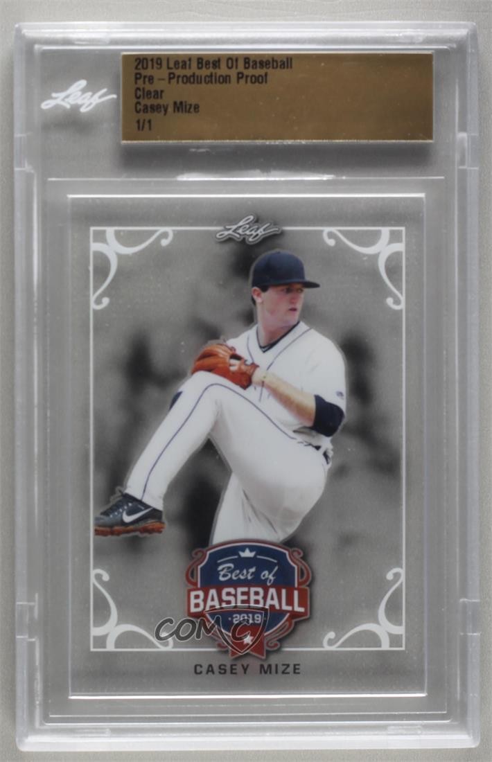 2019 Leaf Best of Baseball Pre-Production Proof Clear 1/1 Casey Mize #BB-01 l3b