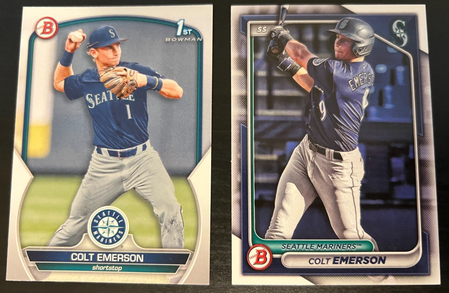 2 Colt Emerson 2023 Bowman Draft #BD42 Seattle Mariners 1st ROOKIE CARD RC MLB