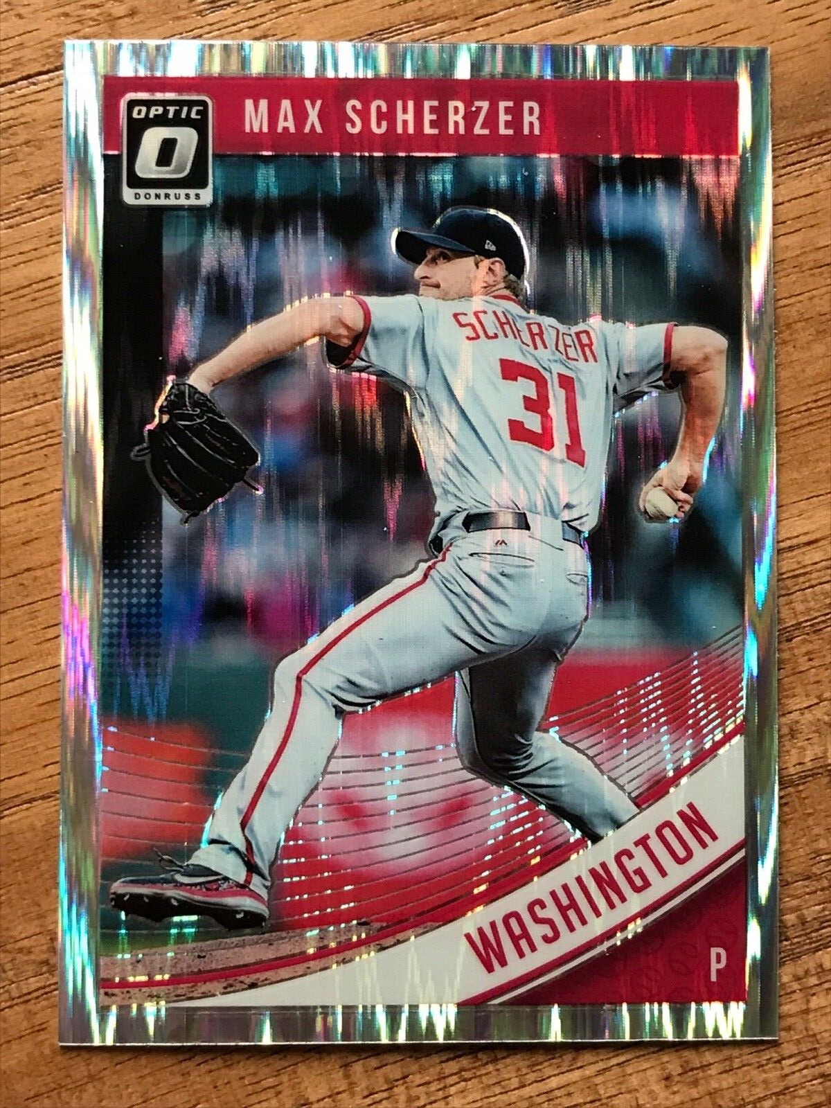 2018 DONRUSS OPTIC PRIZM MAX SCHERZER SHOCK PARALLEL CARD No.158 Washington