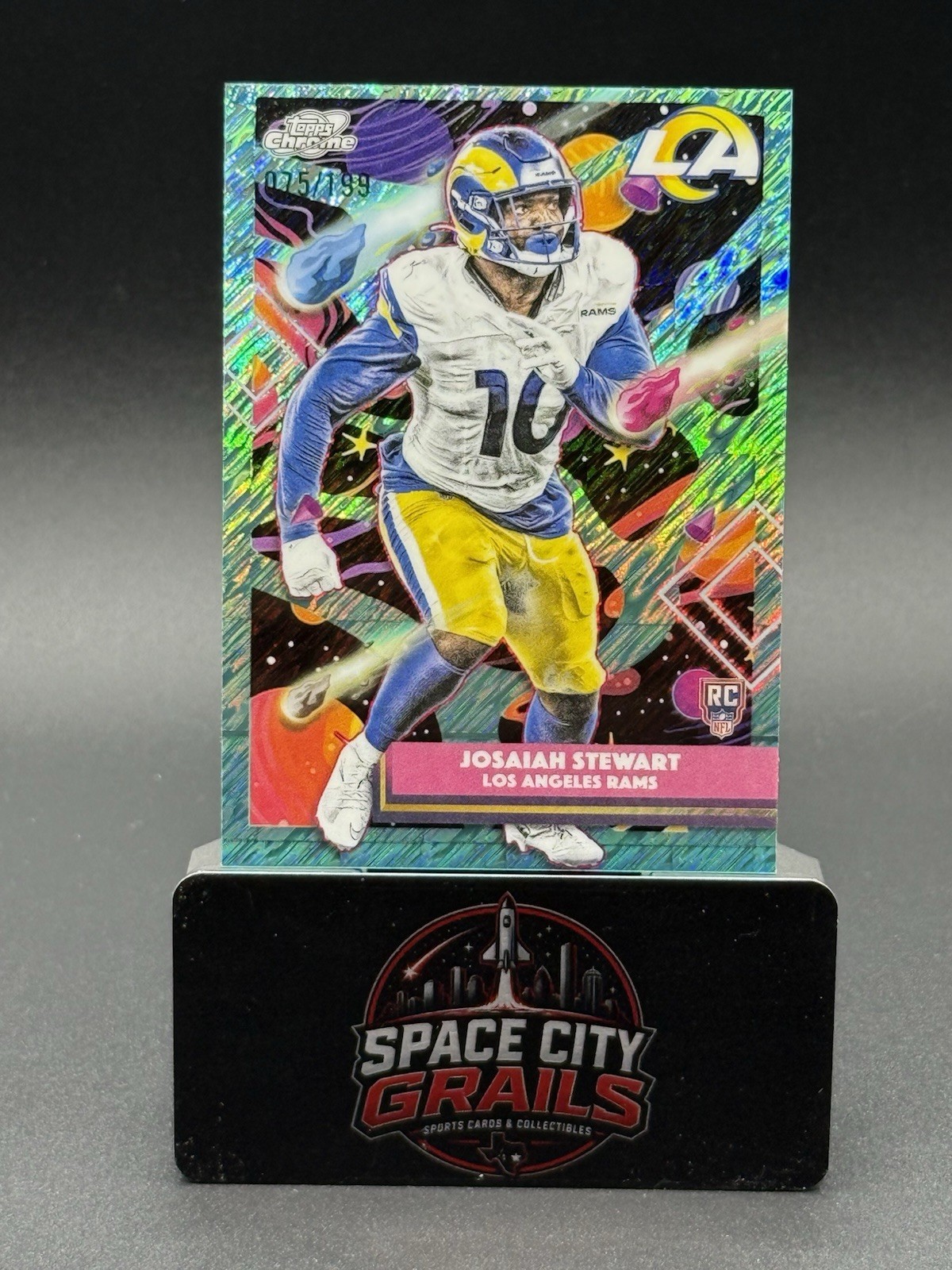 2025 Topps Cosmic Chrome – Rookies Josaiah Stewart #159 Aqua Equinox /199