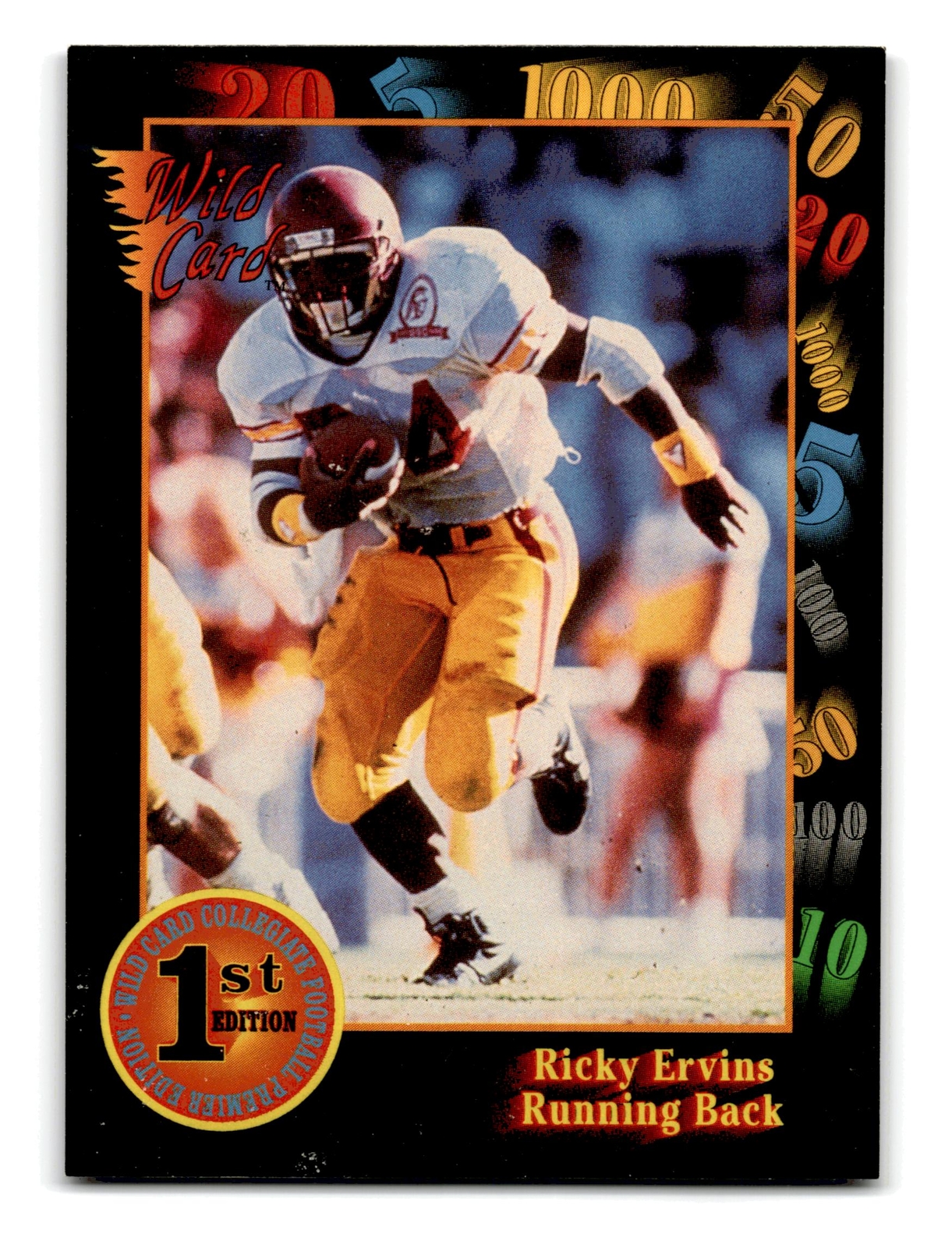 Ricky Ervins 1991 Wild Card Draft #37 USC Trojans EX-MINT