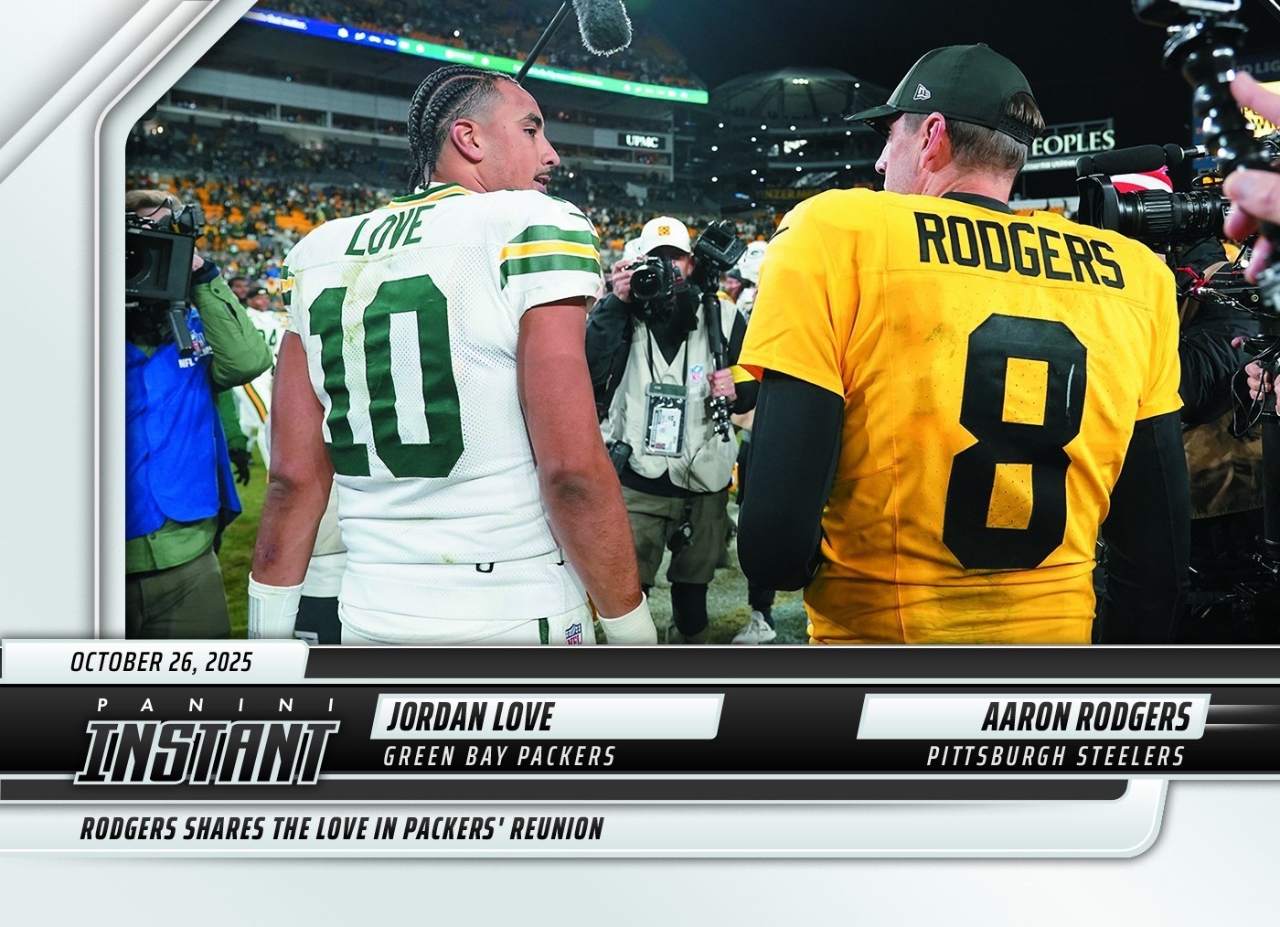 2025-26 Panini Instant NFL #187 Love Packers Aaron Rodgers Steelers – Presale