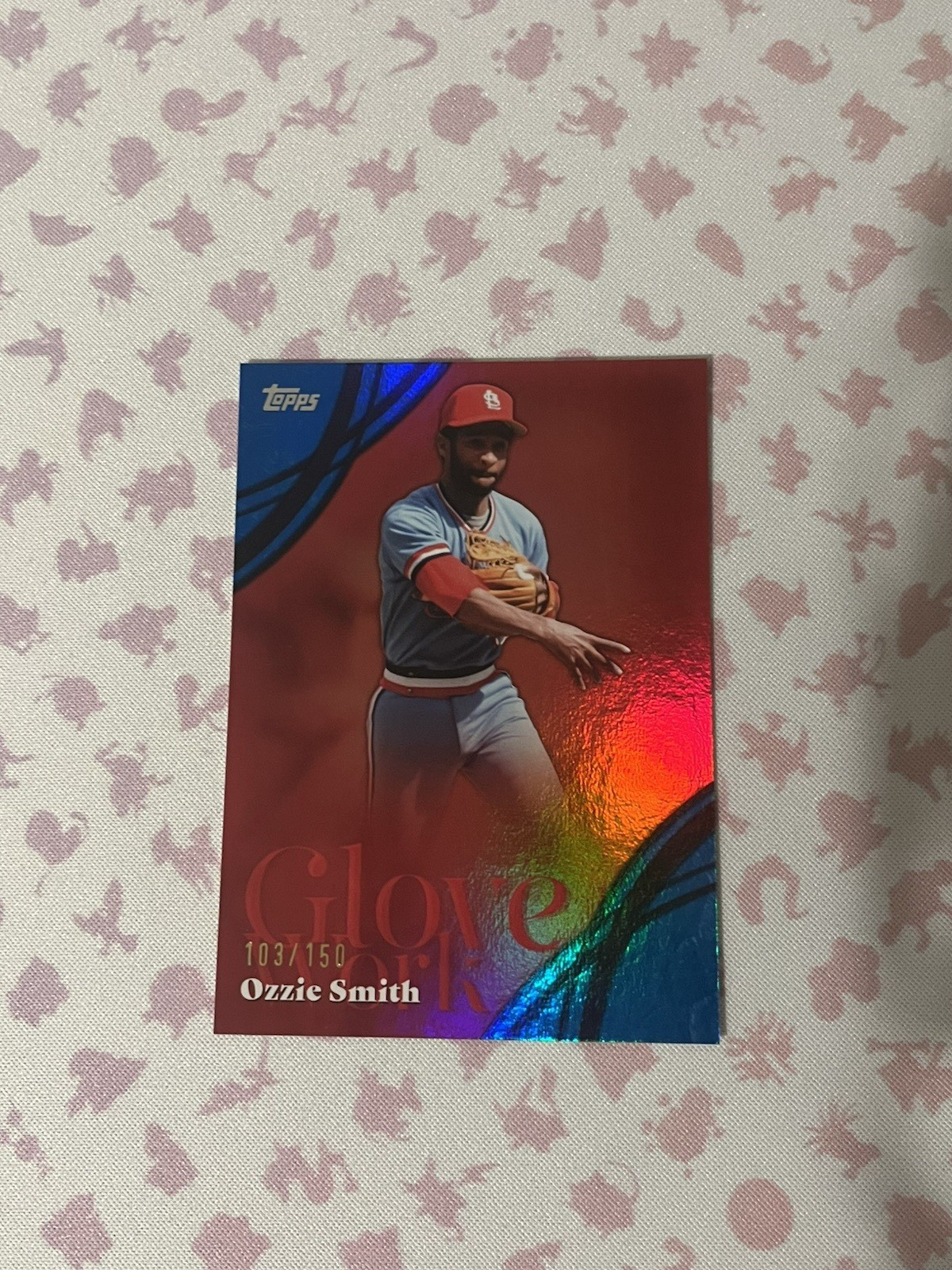 2026 Topps Series 2 Ozzie Smith Blue/Red 150 #GW-1 Glove Work SP Cardinals