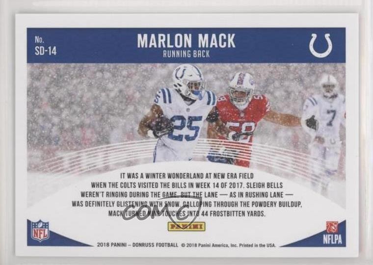 2018 Panini Donruss Snow Days Holo 89/100 Marlon Mack #SD-14 2r7